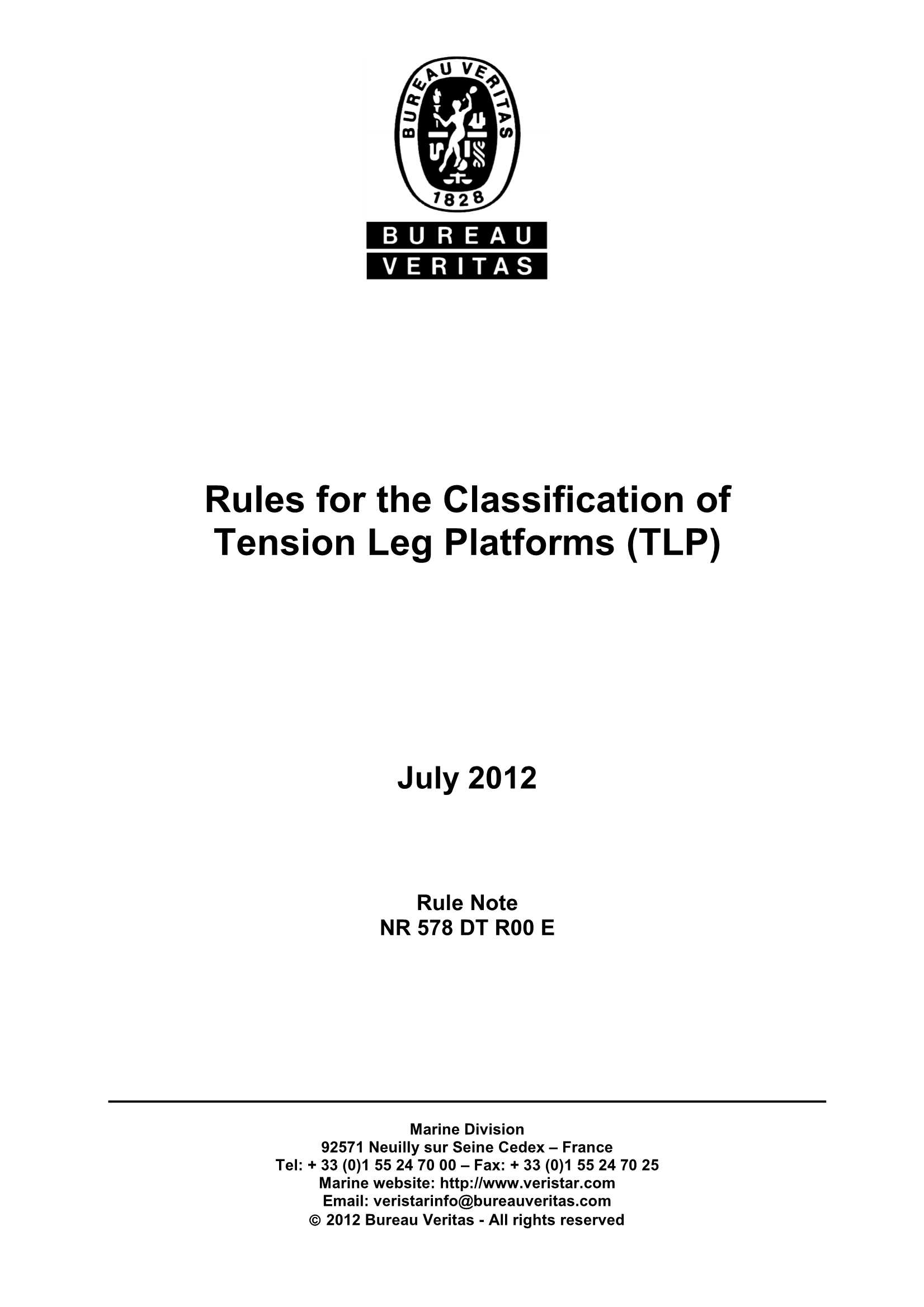NR578 Rules for the classification of tension leg platforms (_1.Png
