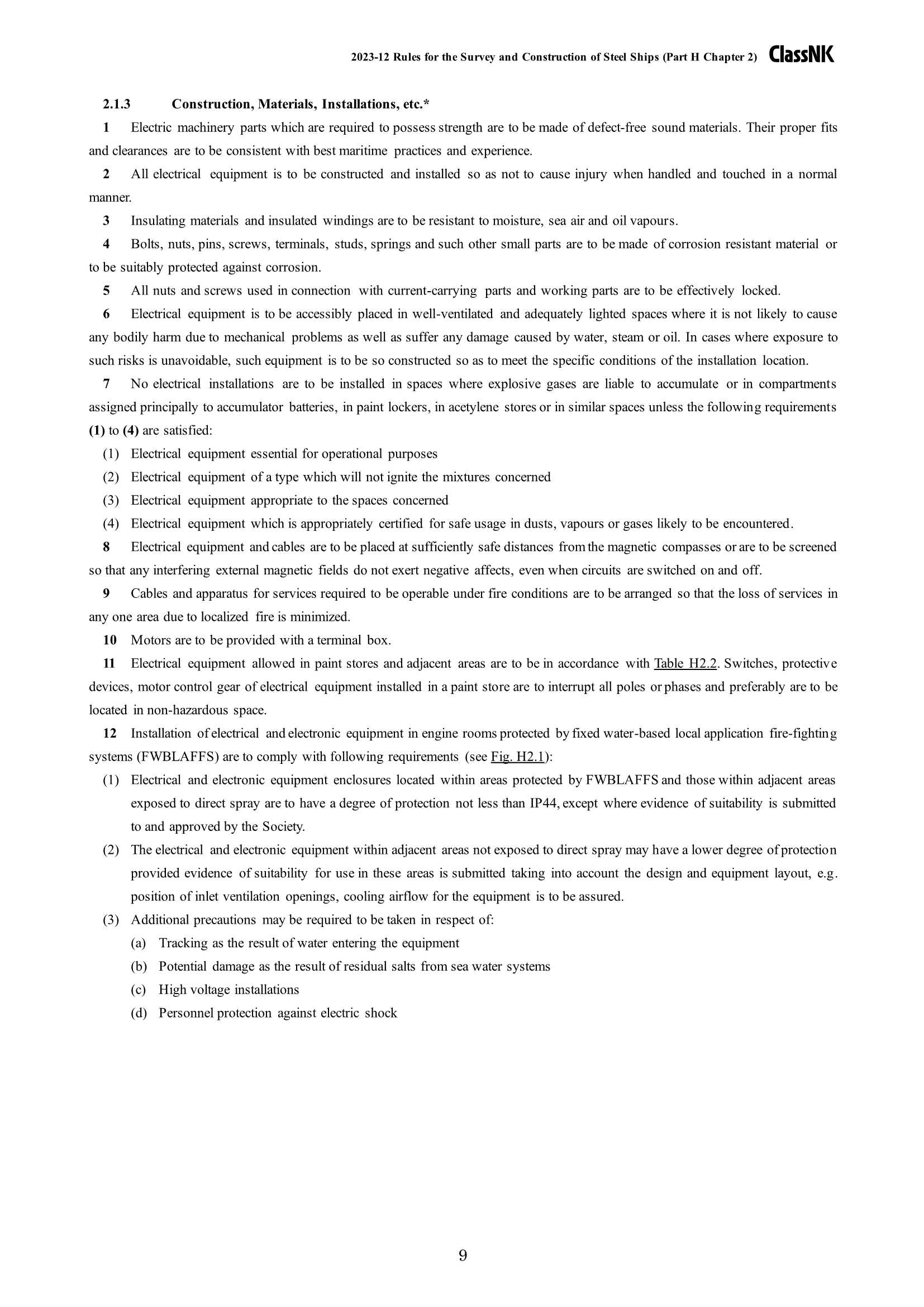Rules & Guidance for the Survey and Construction of Steel Ships-Part H Electrical Installations 2024 钢质船舶检验和建造规则 & 指南-Part H：_9.Png