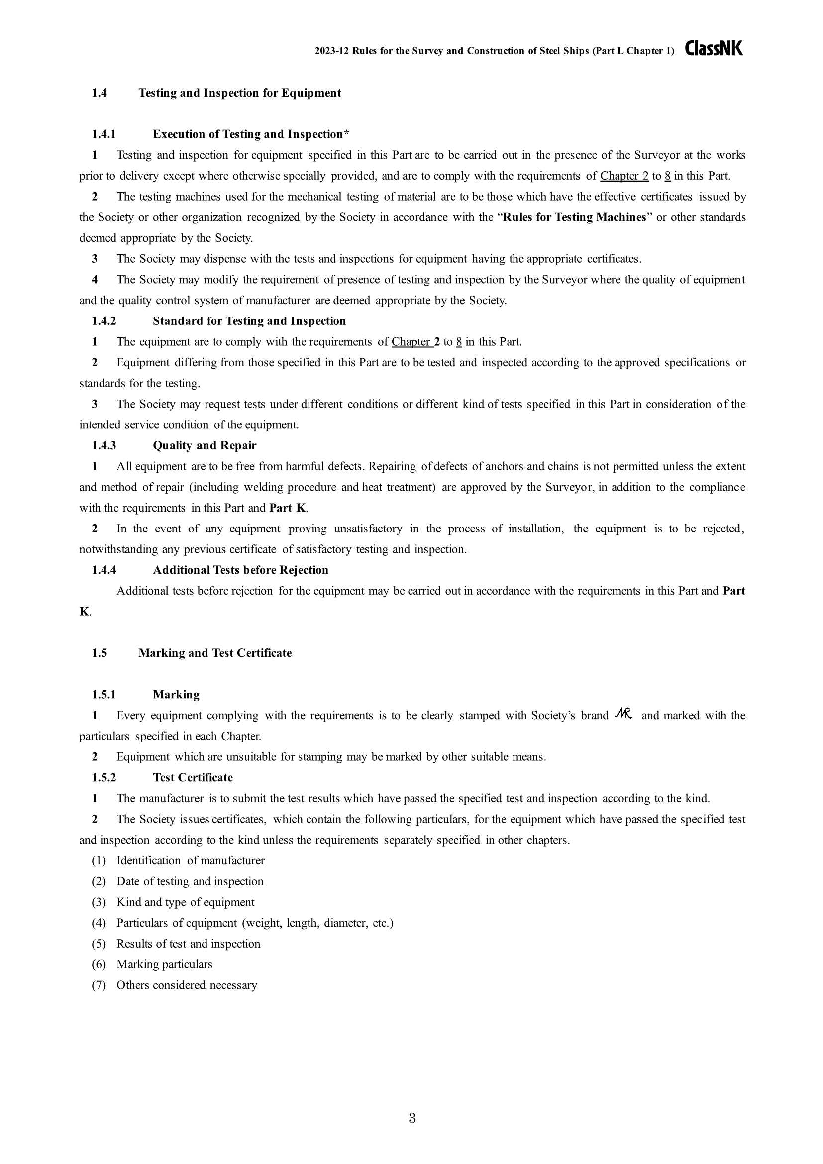 Rules & Guidance for the Survey and Construction of Steel Ships-Part L Equipment 2024 钢质船舶检验和建造规则 & 指南-Part _3.Png
