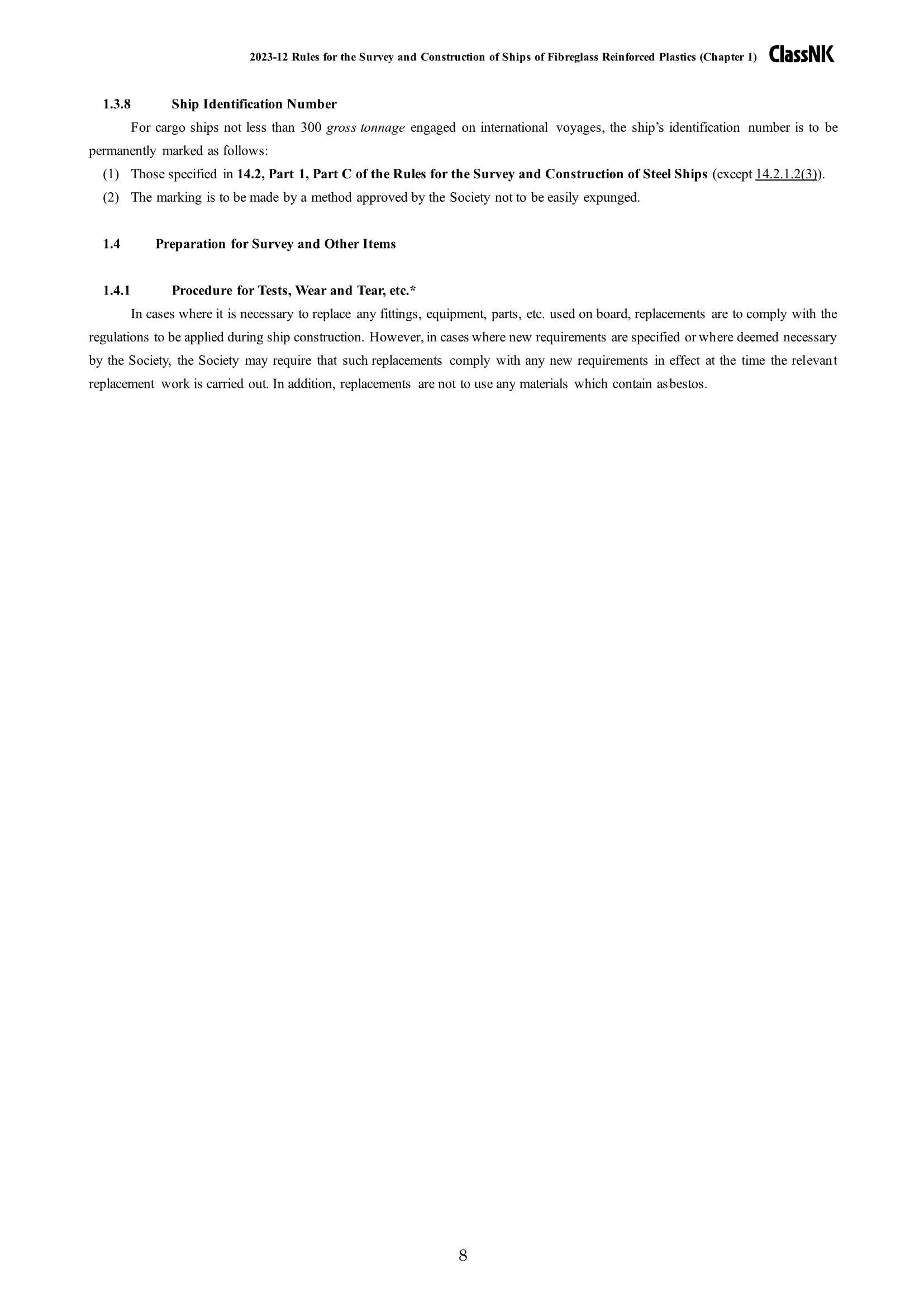 Rules & Guidance for the Survey and Construction of Ships of Fibreglass Reinforced Plastics 2024 玻璃纤维船舶检验和建造规则 _8.Png