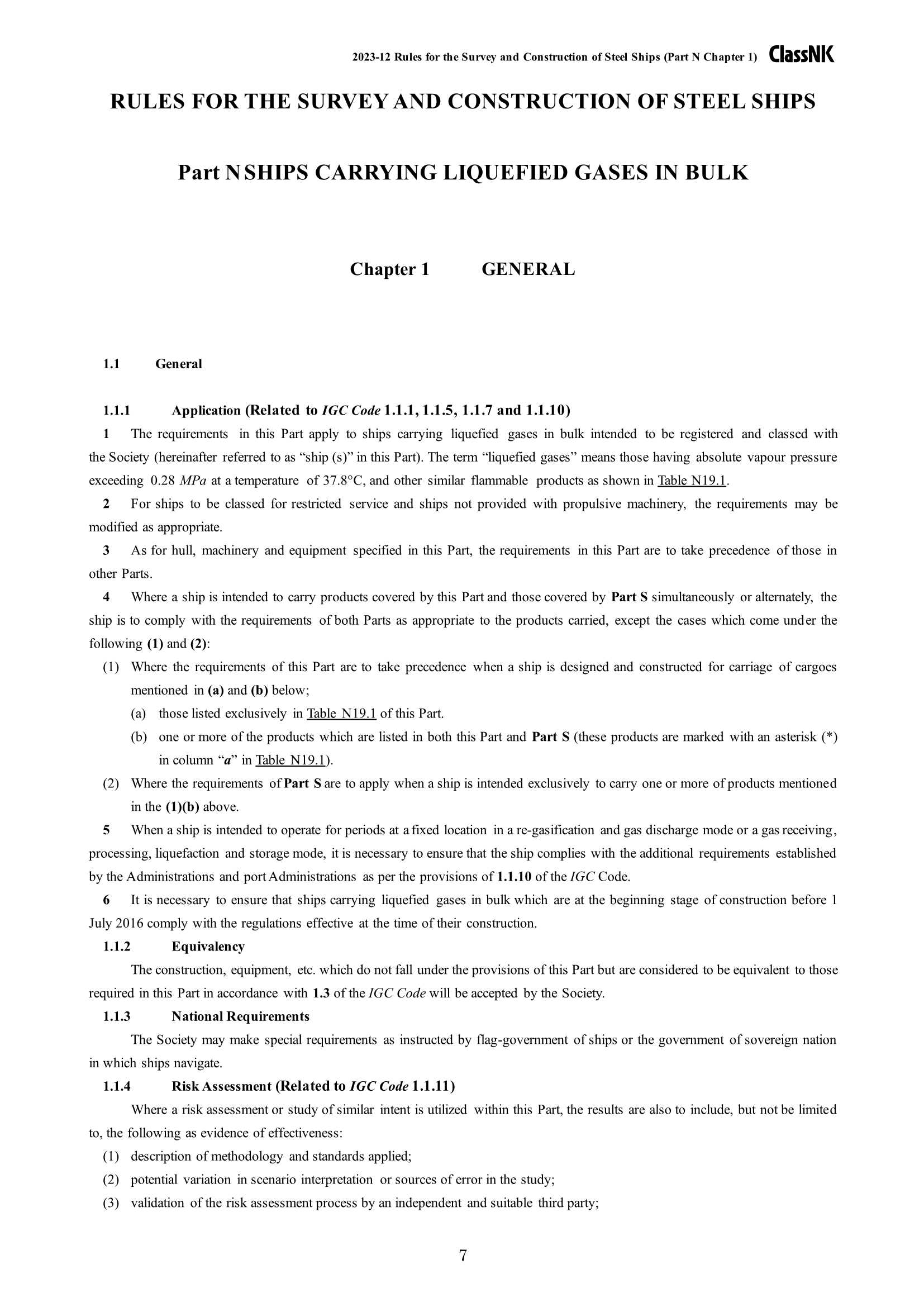 Rules & Guidance for the Survey and Construction of Steel Ships-Part N Ships Carrying Liquefied Gases in Bulk 2024 钢质船舶检验和建造规则 & 指南-Part N：散装液_7.Png
