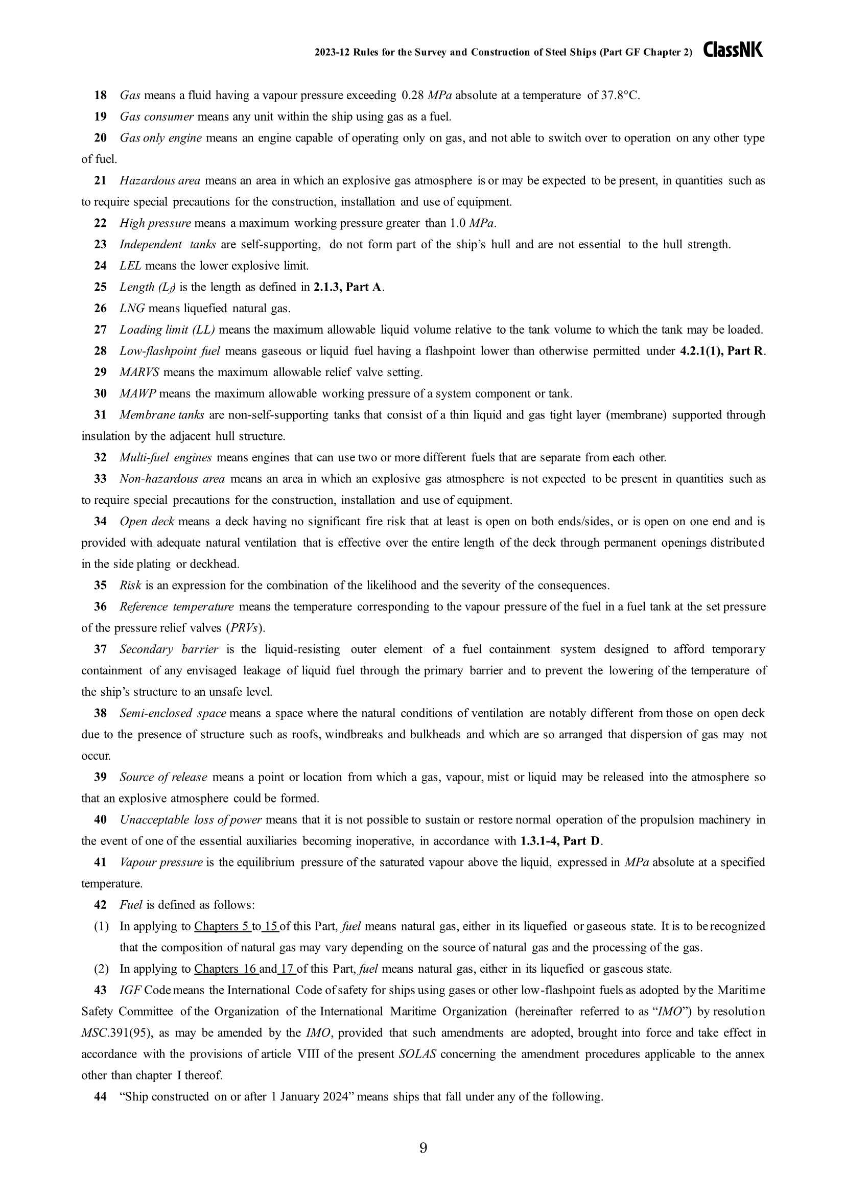 Rules & Guidance for the Survey and Construction of Steel Ships-Part GF Ships Using Low-Flashpoint Fuels 2024 钢质船舶检验和建造规则 & 指南-Part GF：低闪点_9.Png