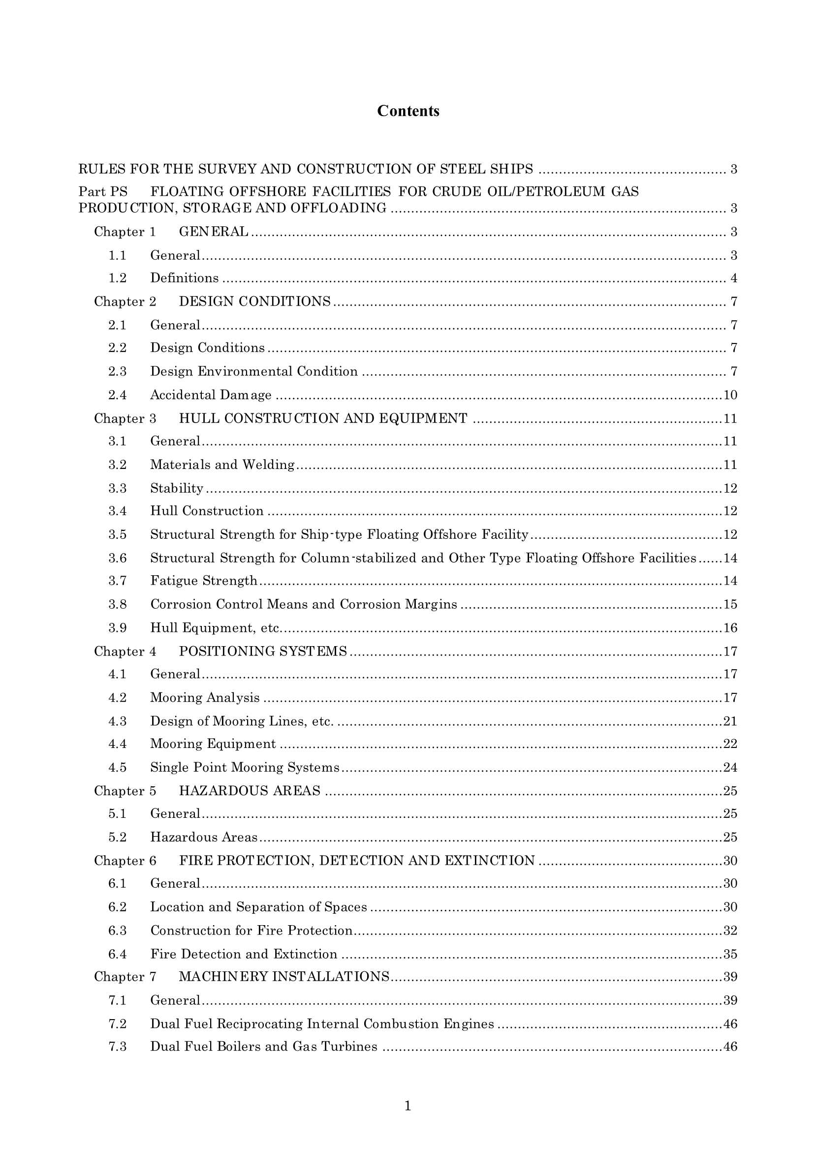 Rules & Guidance for the Survey and Construction of Steel Ships-Part PS Floating Offshore Facilities for Crude Oil-Petroleum Gas Production, Storage and Offloading 2024 钢质船舶检验和建造规则 & 指南-Part PS：用于原油-石油气生产、储存_1.Png