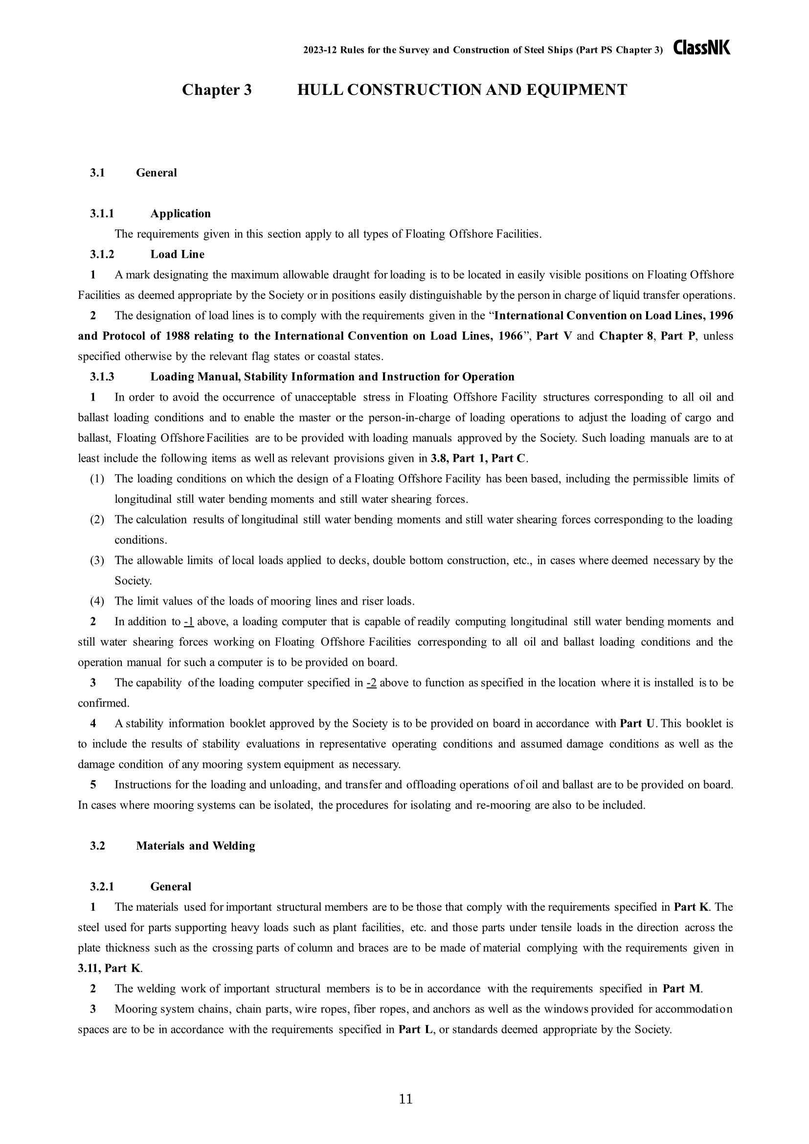 Rules & Guidance for the Survey and Construction of Steel Ships-Part PS Floating Offshore Facilities for Crude Oil-Petroleum Gas Production, Storage and Offloading 2024 钢质船舶检验和建造规则 & 指南-Part PS：用于原油-石油气生产、储存_11.Png