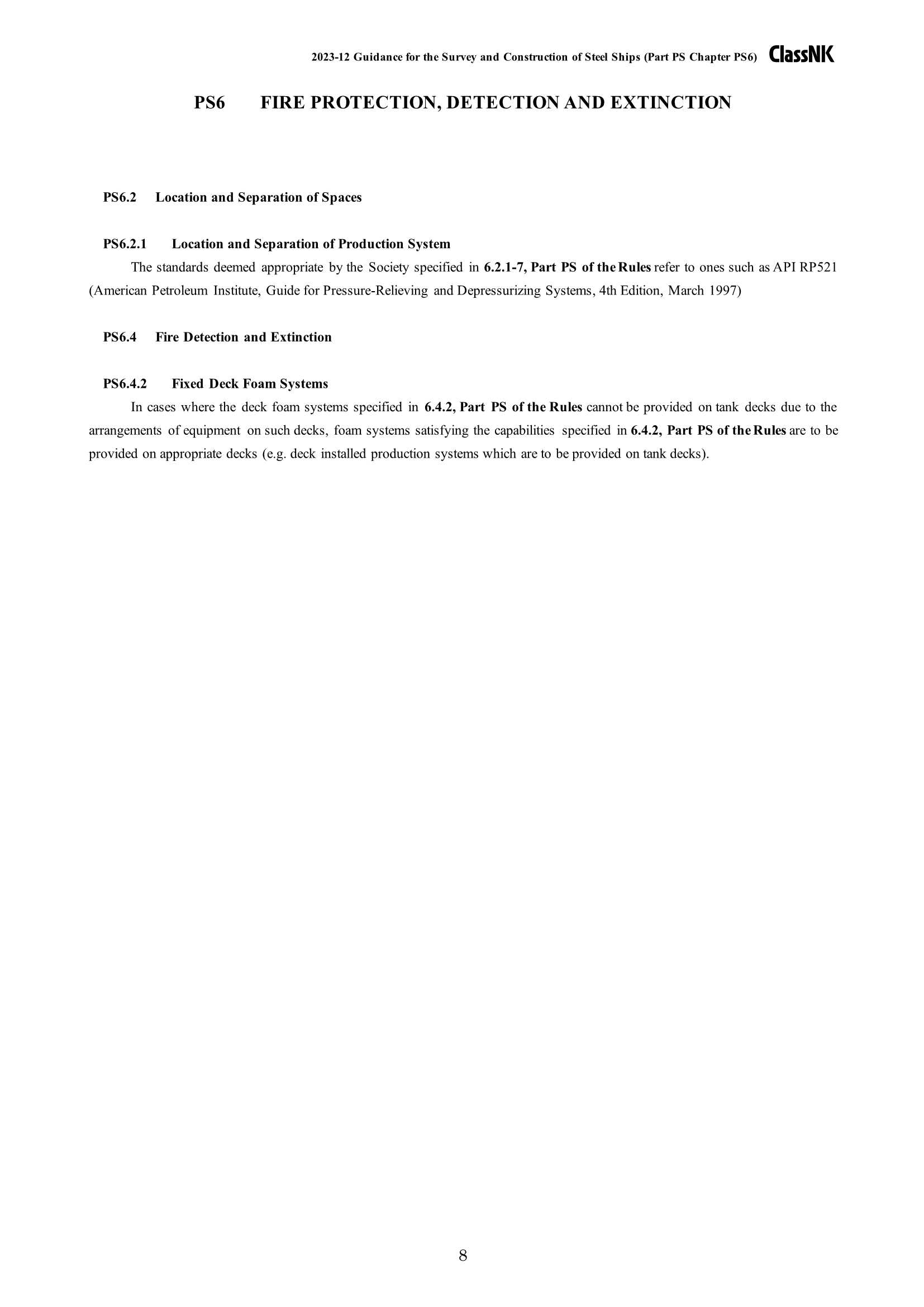 Rules & Guidance for the Survey and Construction of Steel Ships-Part PS Floating Offshore Facilities for Crude Oil-Petroleum Gas Production, Storage and Offloading 2024 钢质船舶检验和建造规则 & 指南-Part PS：用于原油-石油气生产、储存_70.Png