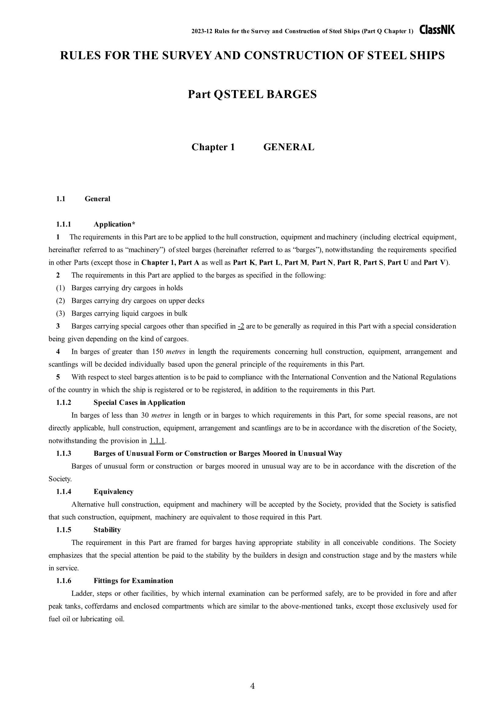 Rules & Guidance for the Survey and Construction of Steel Ships-Part Q Steel Barges 2024 钢质船舶检验和建造规则 & 指南-Part Q_4.Png