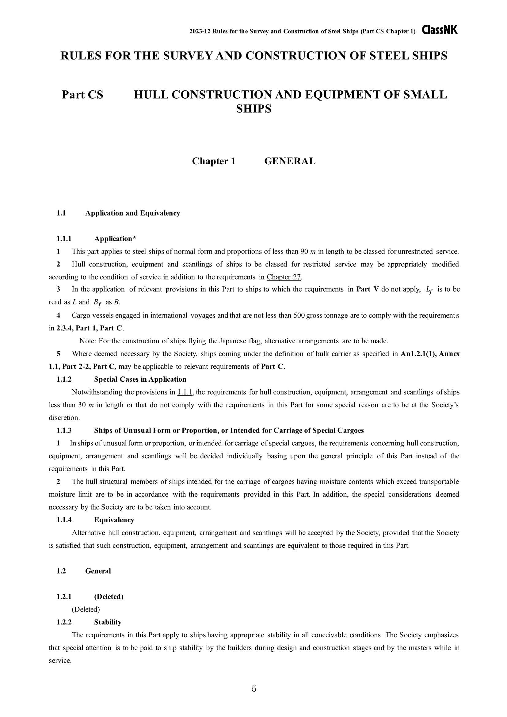 Rules & Guidance for the Survey and Construction of Steel Ships-Part CS Hull Construction and Equipment of Small Ships 2024 钢制船舶检验和建造规则 & 指南 Part CS：小型船舶的船体结_5.Png