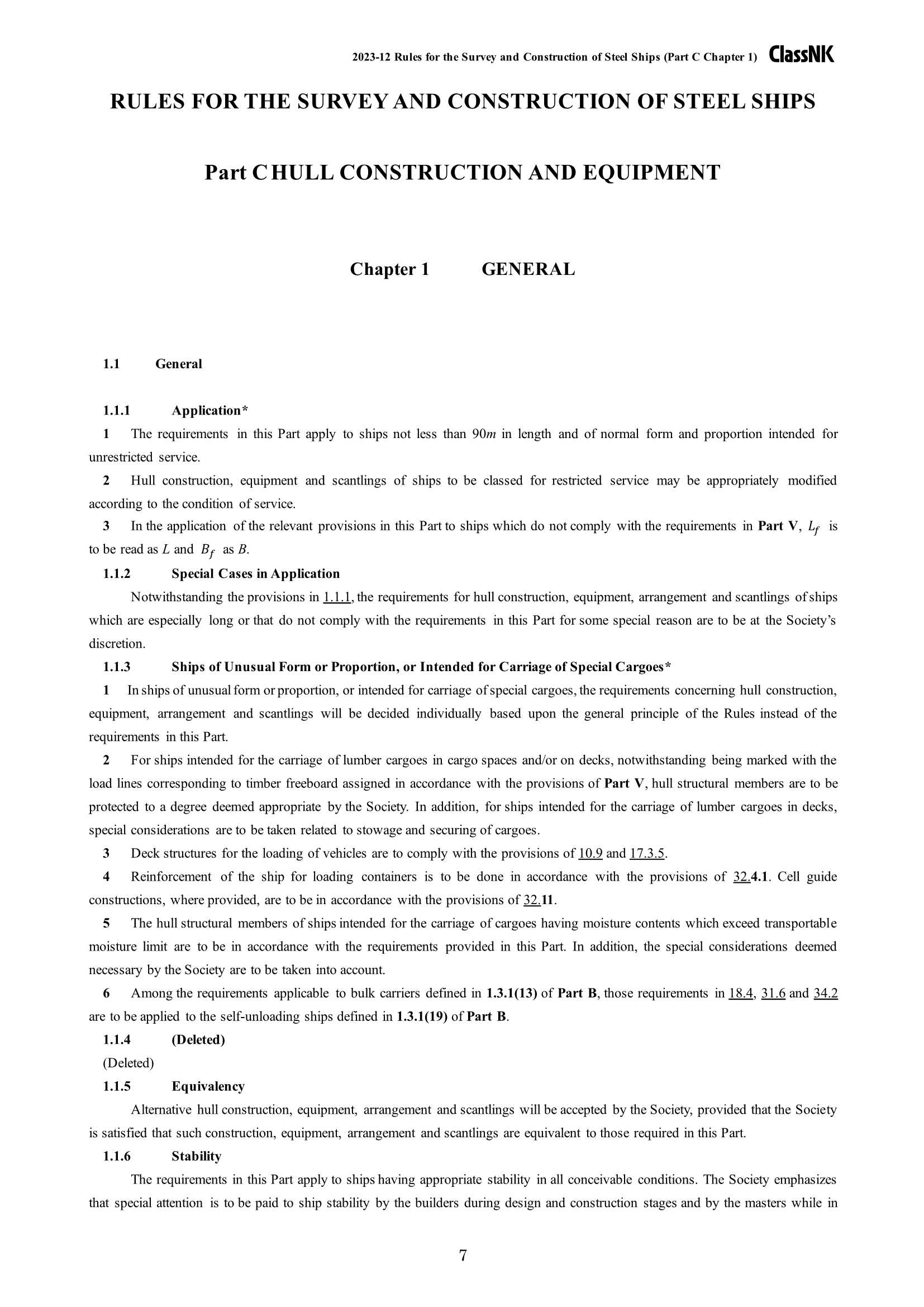 Rules & Guidance for the Survey and Construction of Steel Ships-Part C Hull Construction and Equipment 2024 钢质船舶检验和建造规则 & 指南-Part C：船体结_7.Png