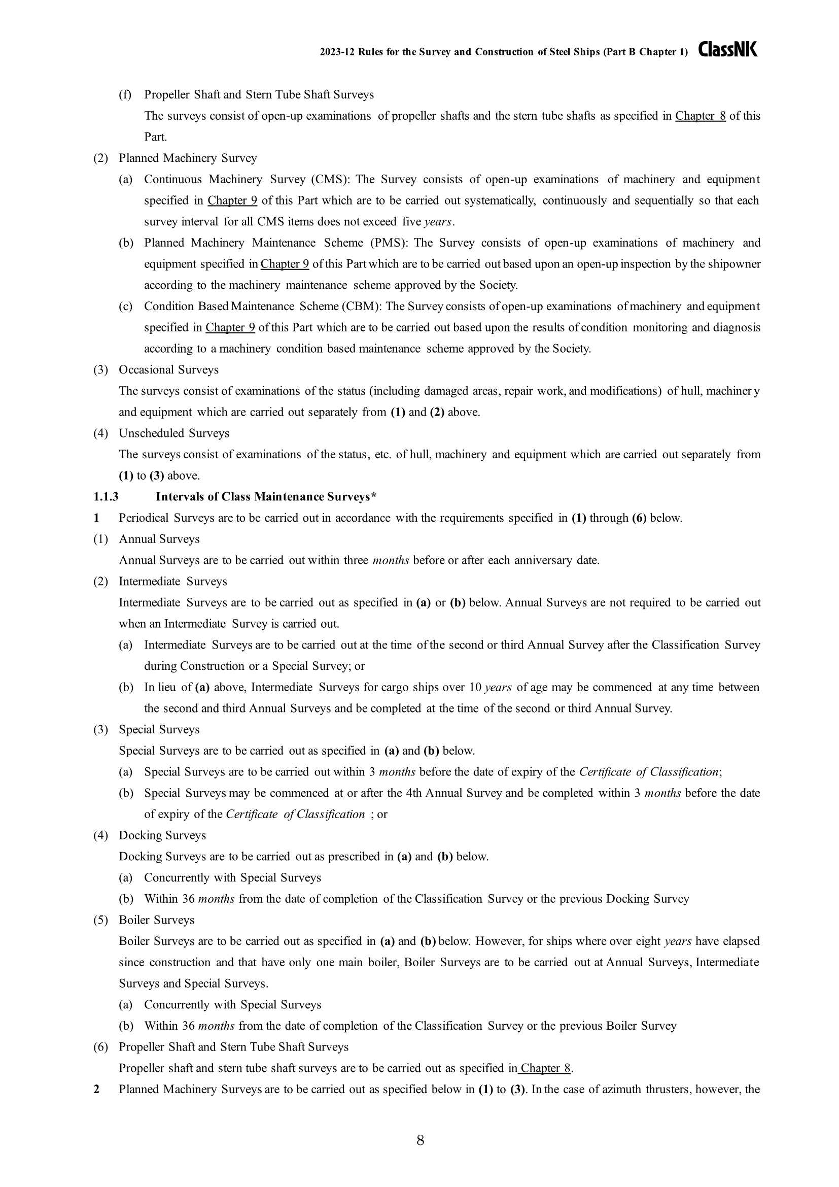Rules & Guidance for the Survey and Construction of Steel Ships-Part B Class Surveys 2024 钢质船舶检验和建造规则 & 指南 Part B：_8.Png