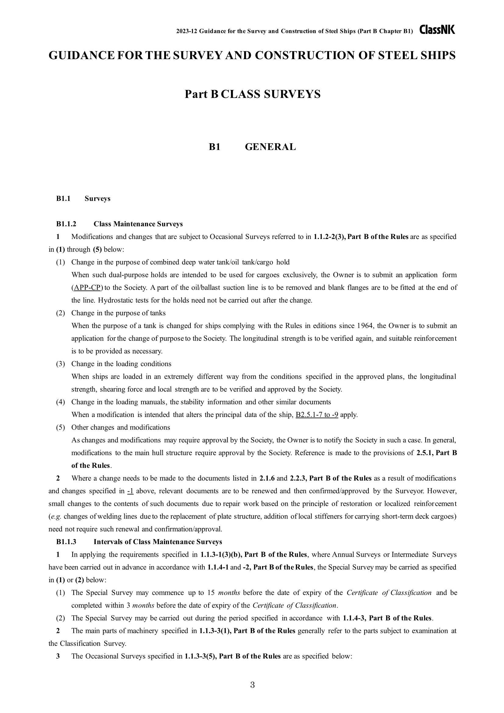 Rules & Guidance for the Survey and Construction of Steel Ships-Part B Class Surveys 2024 钢质船舶检验和建造规则 & 指南 Part B：_276.Png