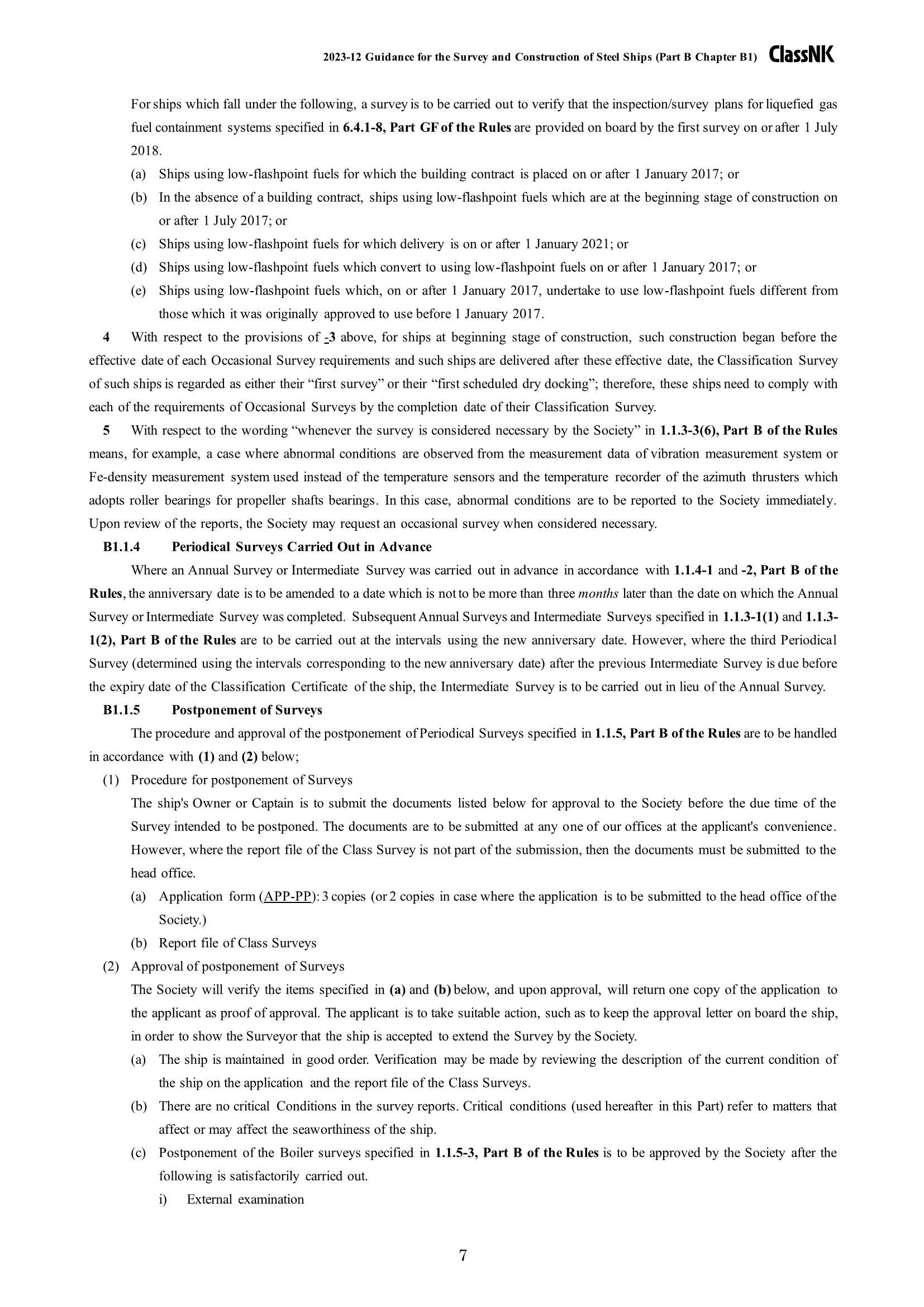 Rules & Guidance for the Survey and Construction of Steel Ships-Part B Class Surveys 2024 钢质船舶检验和建造规则 & 指南 Part B：_280.Png