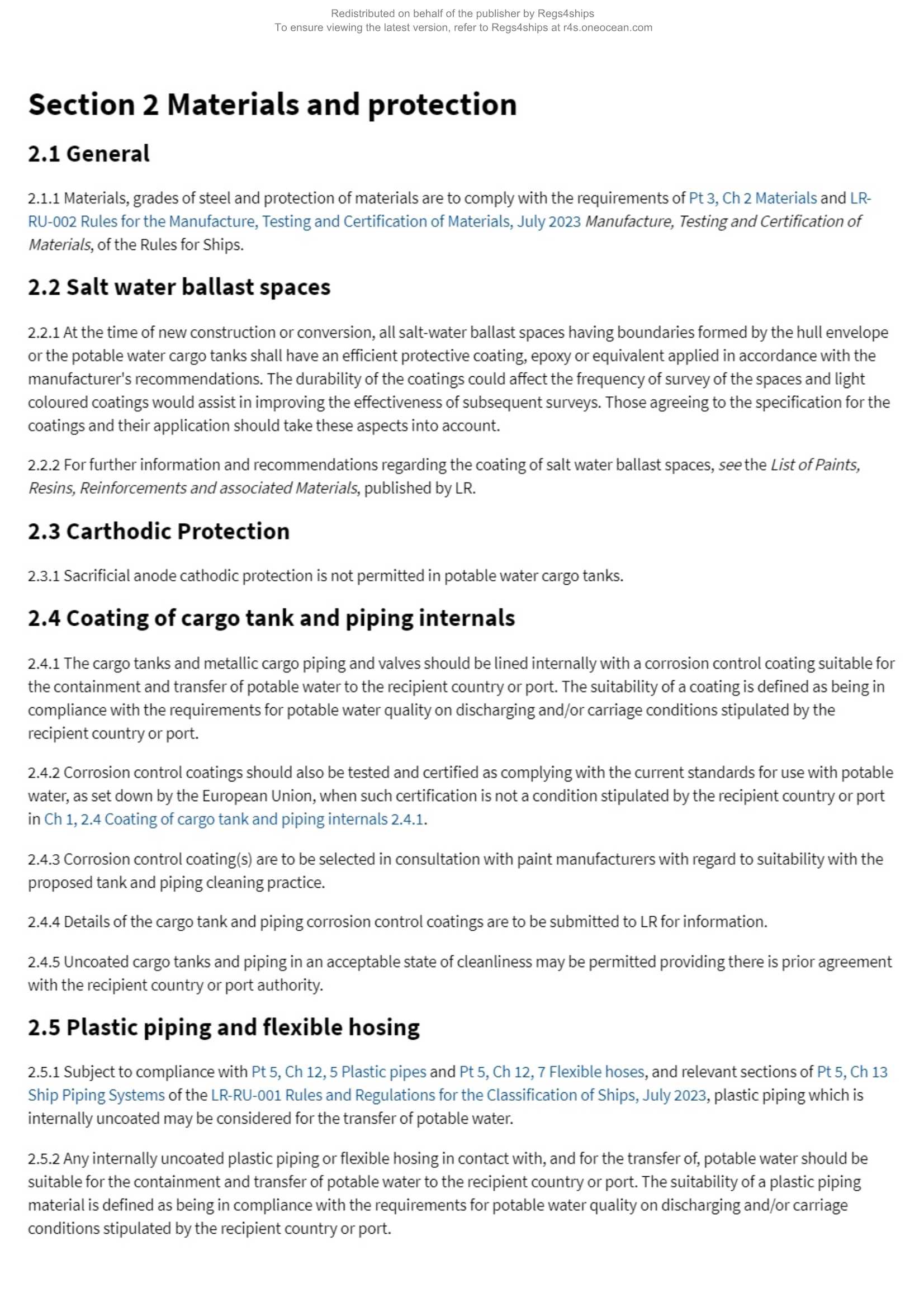 LR-RU-018 Rules for the Classification of Potable Water Carriers (2024) 饮用水运输船的入级规范_2.Png