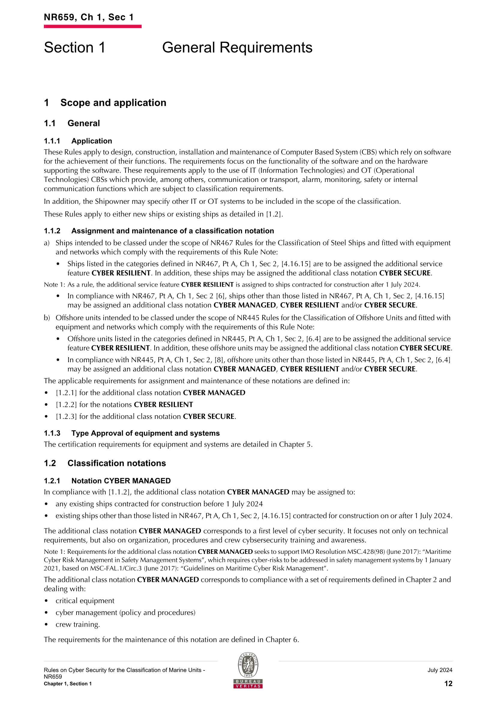 NR659 Rules on Cyber Security for the Classification of Marine Units (2024-07) 海上装置的网络_14.Png