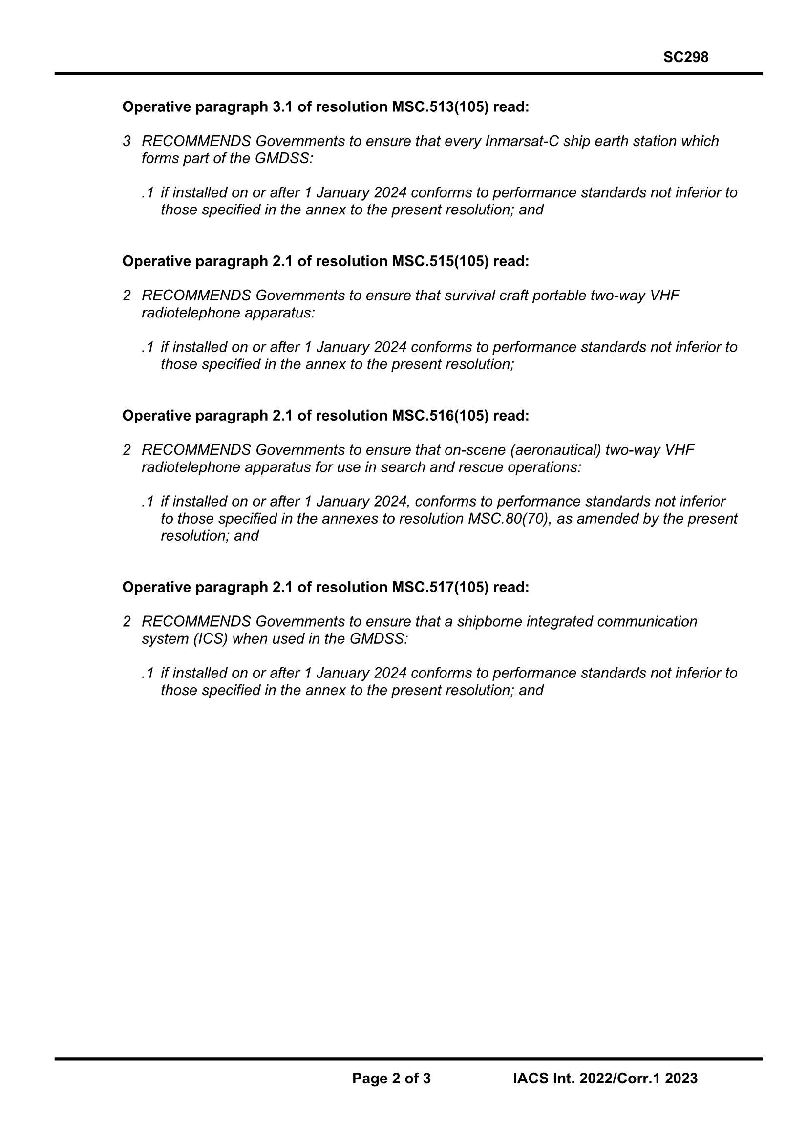 UI SC298(Corr.1) Interpretations of Various Performance Standards Related to GMDSS Radio Installations GMDSS设备性能标准的相关解释_2.Png