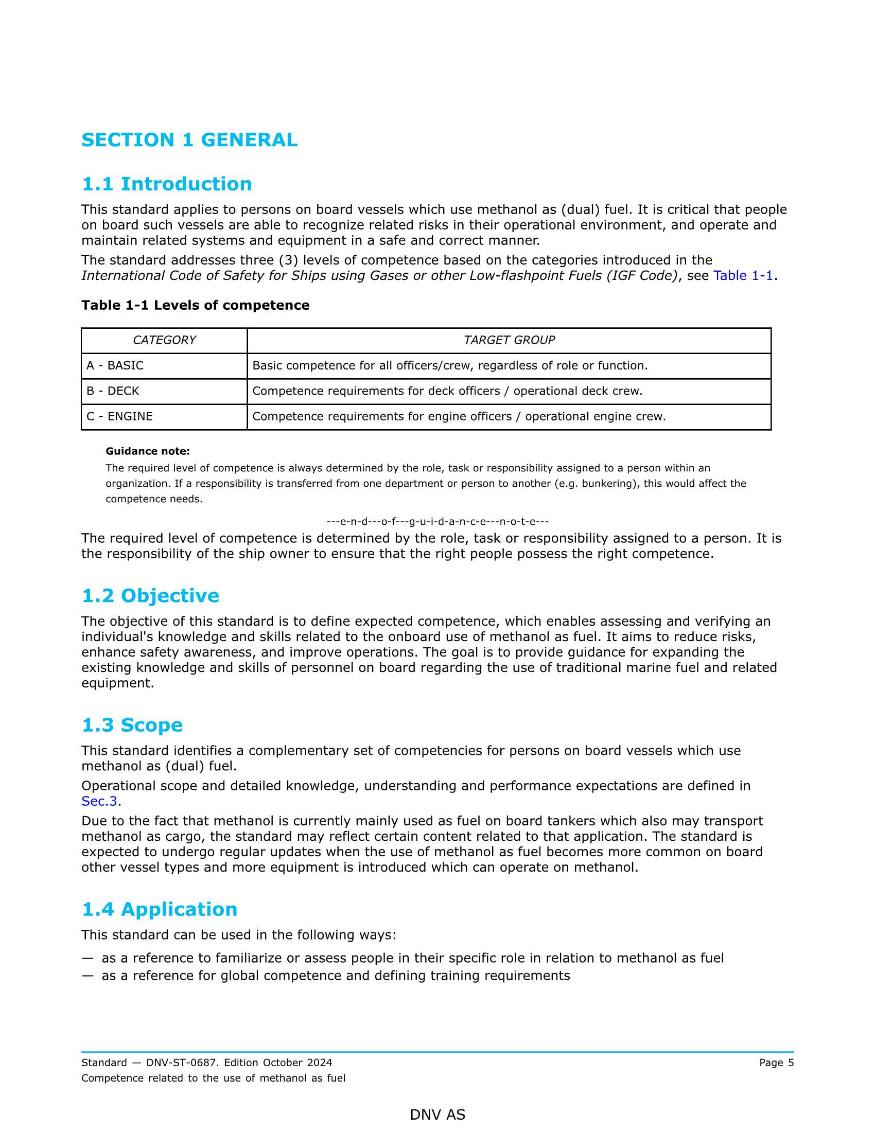 DNV-ST-0687 Competence related to the use of methanol as fuel (2_5.Png