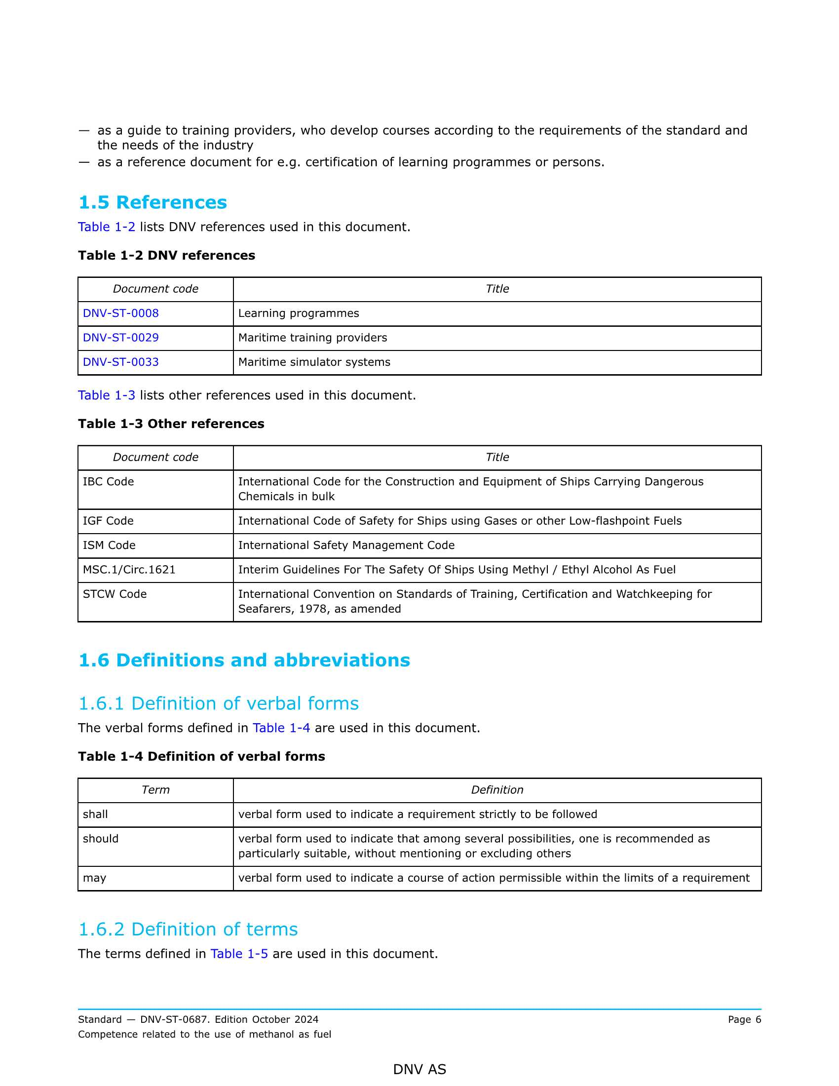 DNV-ST-0687 Competence related to the use of methanol as fuel (2_6.Png