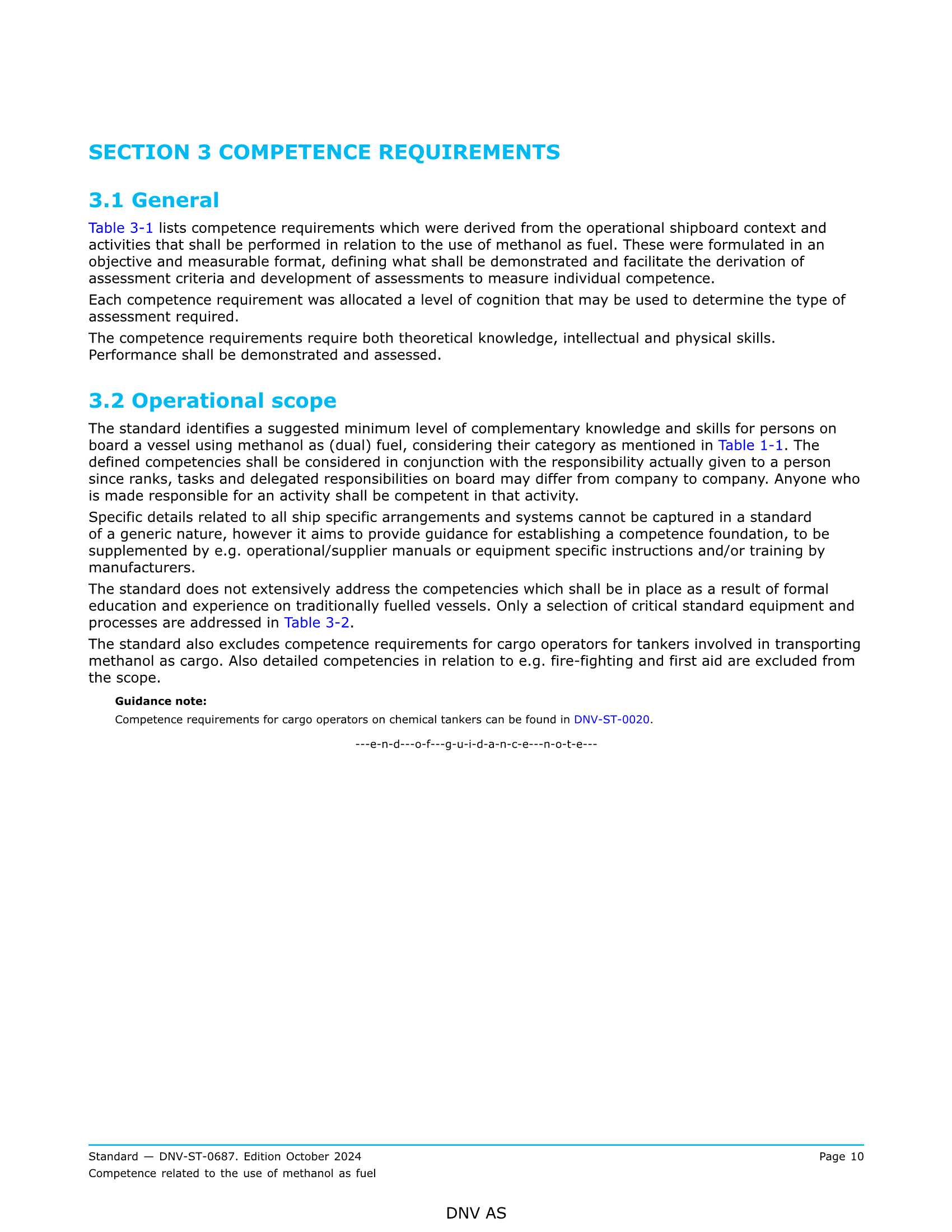 DNV-ST-0687 Competence related to the use of methanol as fuel (2_10.Png