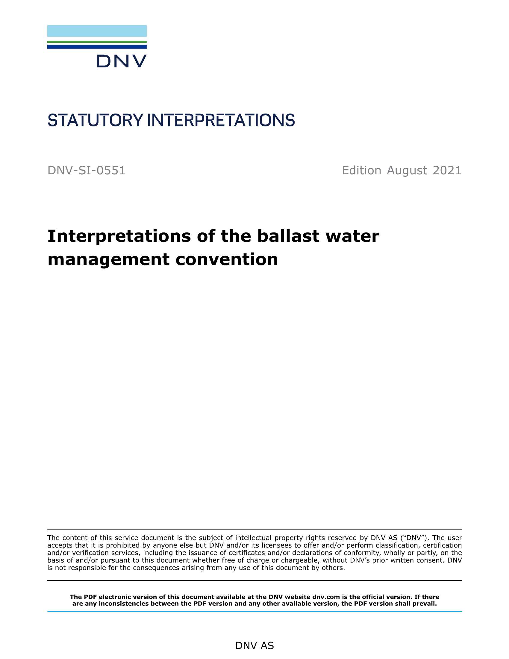 DNV-SI-0551 Interpretations of the Ballast Water Management Convention (2021) 压载水管理公约的解释_1.Png