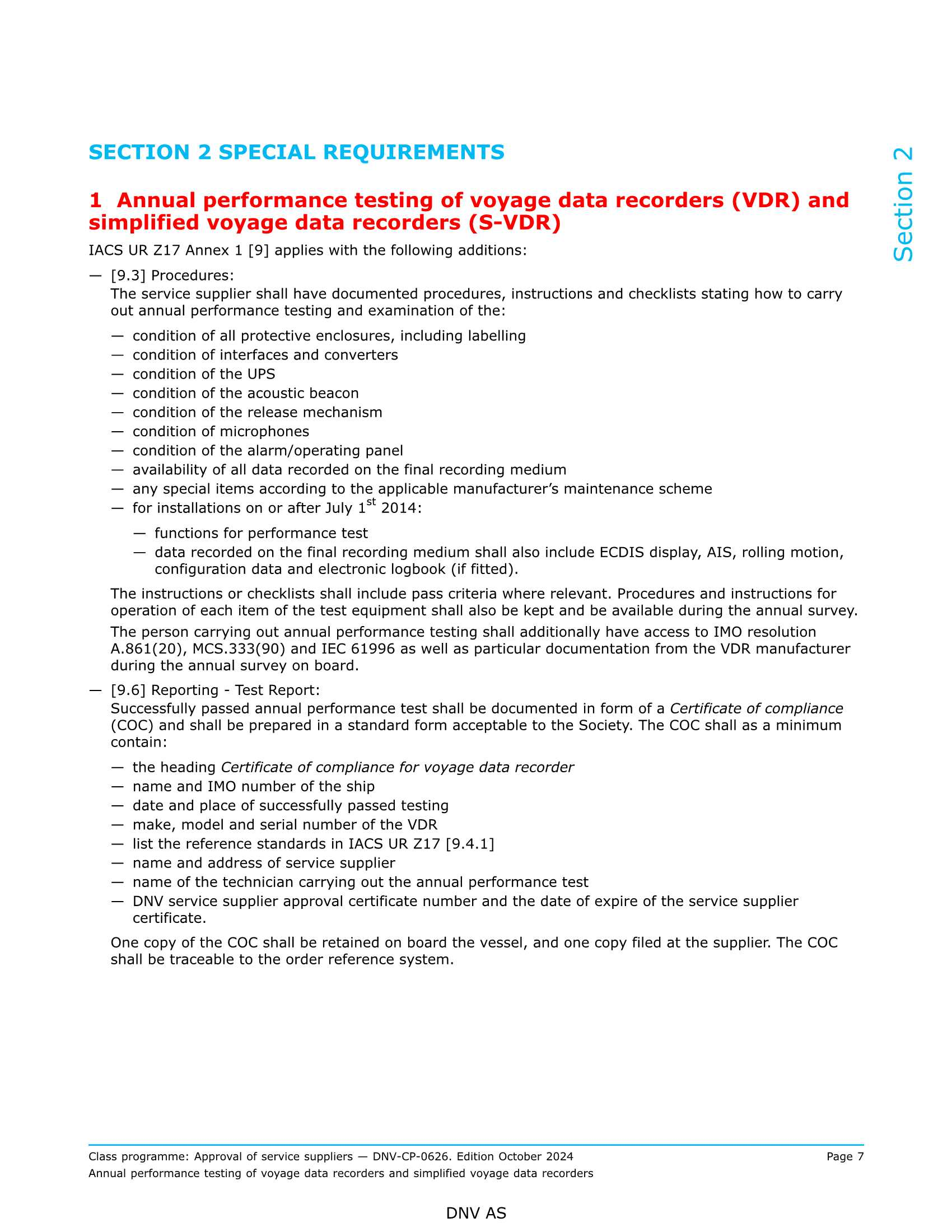 DNV-CP-0626 Annual Performance Testing of Voyage Data Recorders and Simplified Voyage Data Recorders (2024) VDR 和S-VDR的年度_7.Png