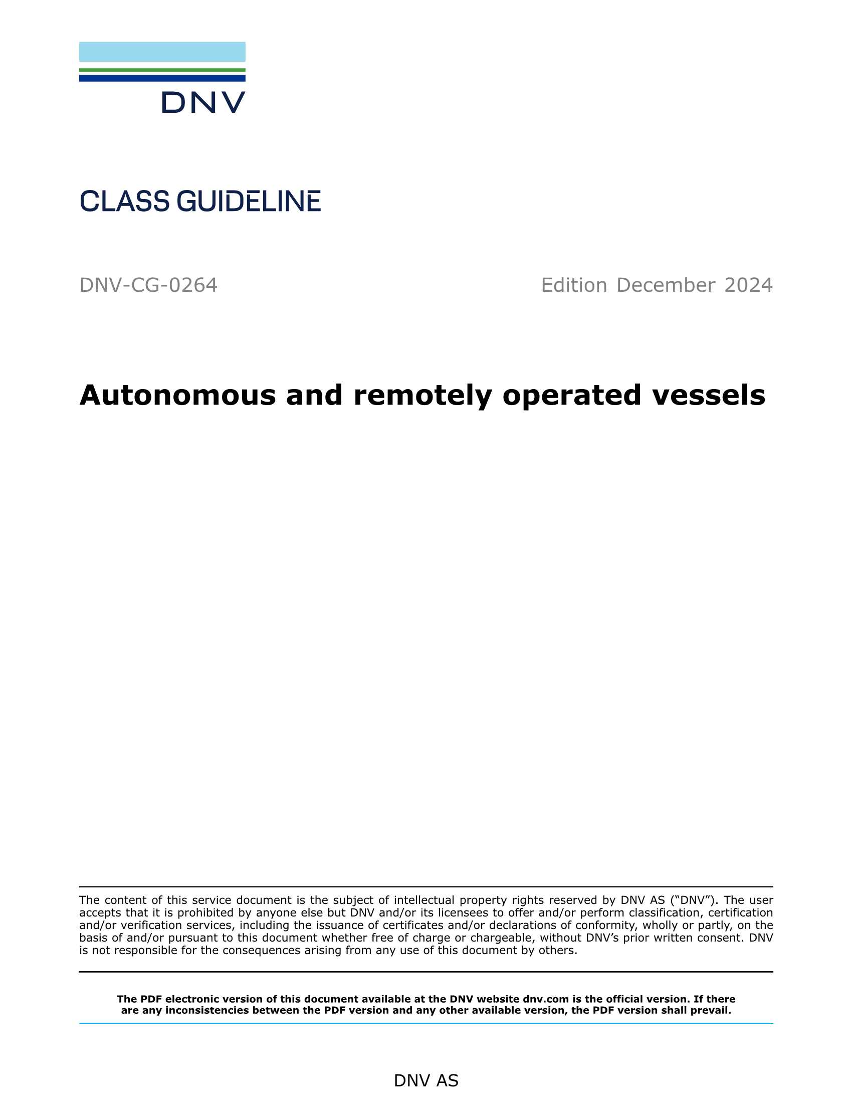 DNV-CG-0264 Autonomous and Remotely Operated Vessels 自主和遥控船舶 (2_1.Png