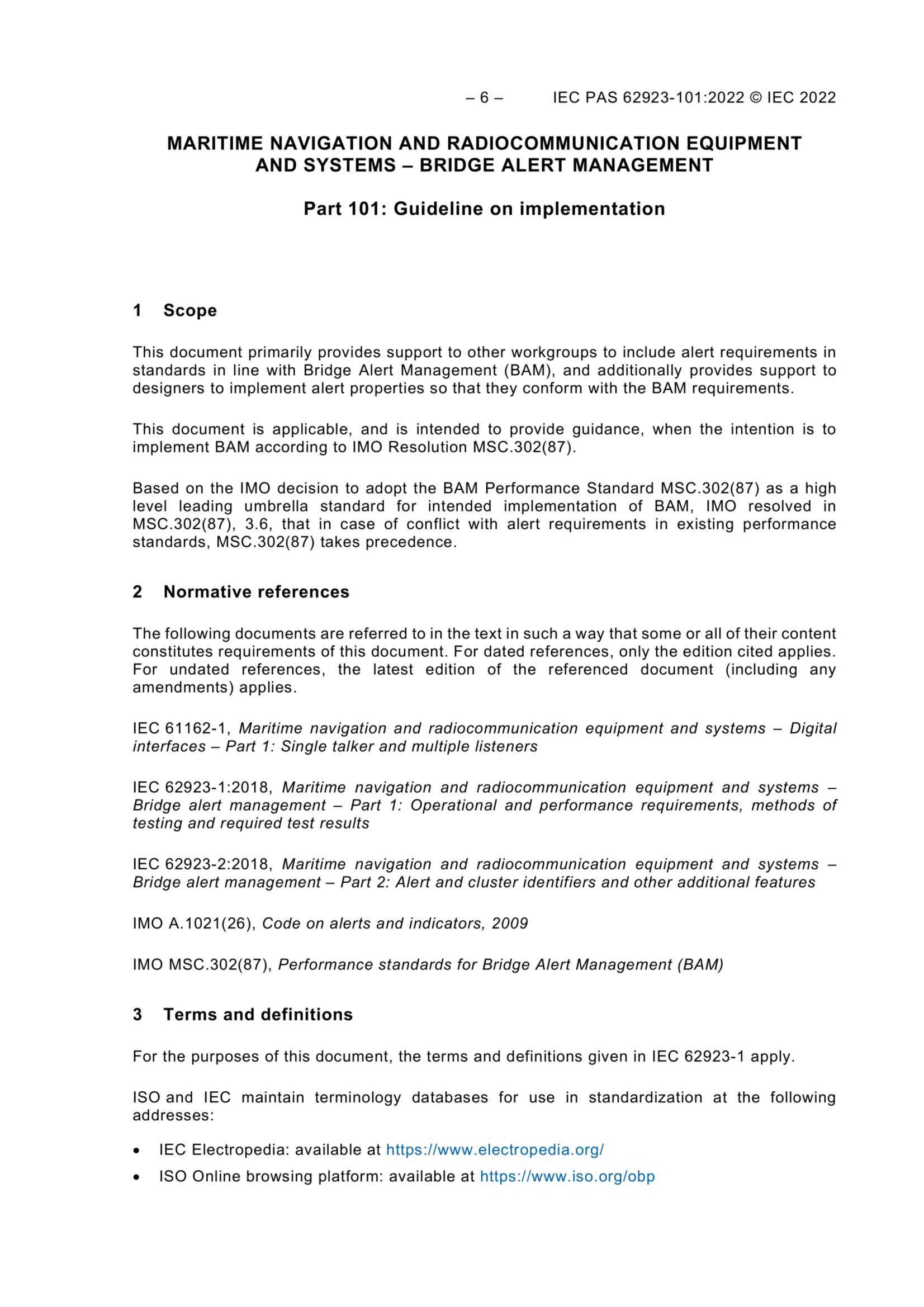 IEC PAS 62923-101(Ed1.0)(2022) Maritime Navigation and Radiocommunication Equipment and Systems – Bridge Alert Management - Part 101 Guideline on Implementa_8.Png