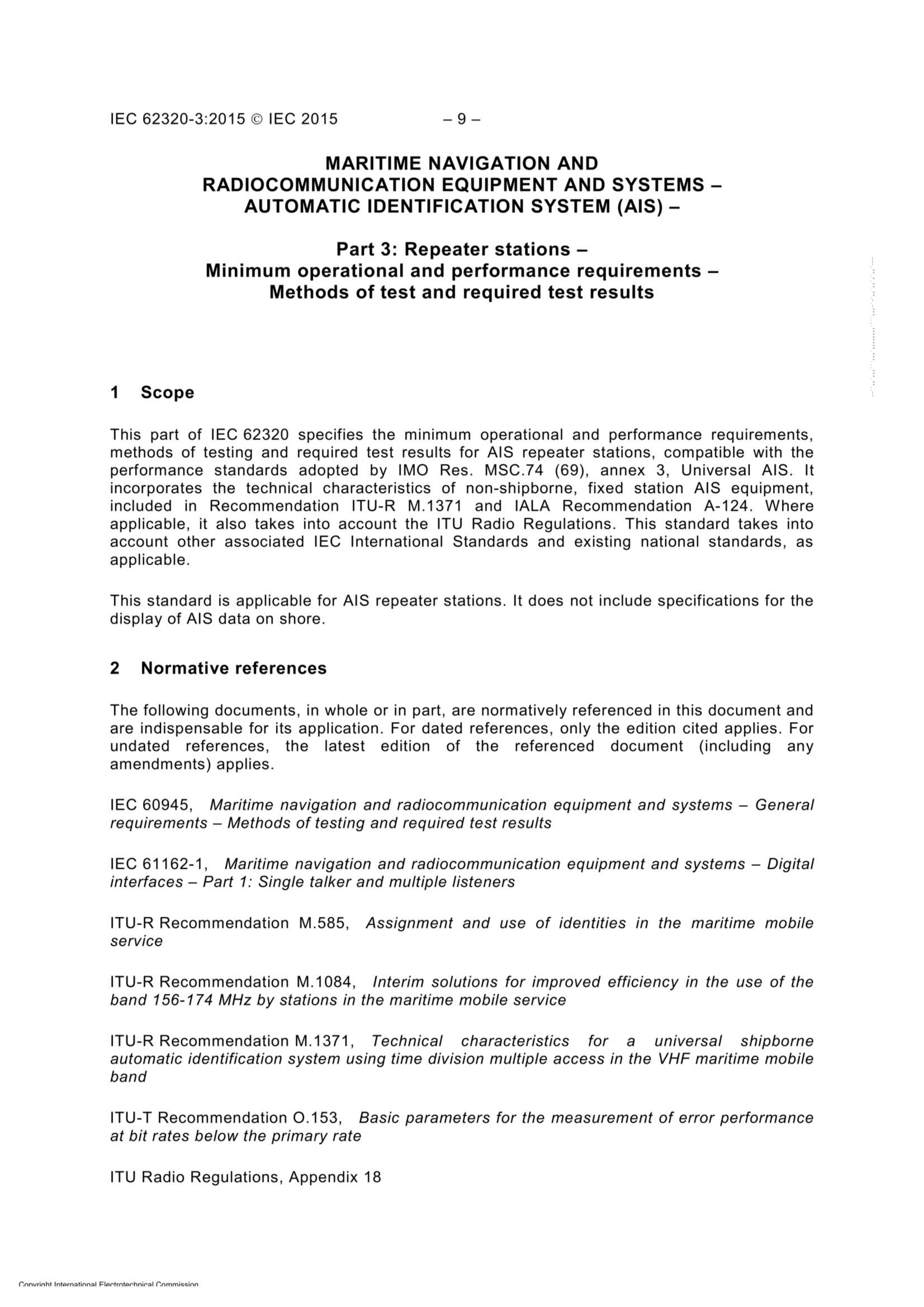 IEC 62320-3 (2015) Maritime Navigation and Radiocommunication Equipment and Systems – Automatic Identification System (AIS) – Part 3 Repeater Stations – Minimum Operational and Performance Requirements – Methods of Test_11.Png