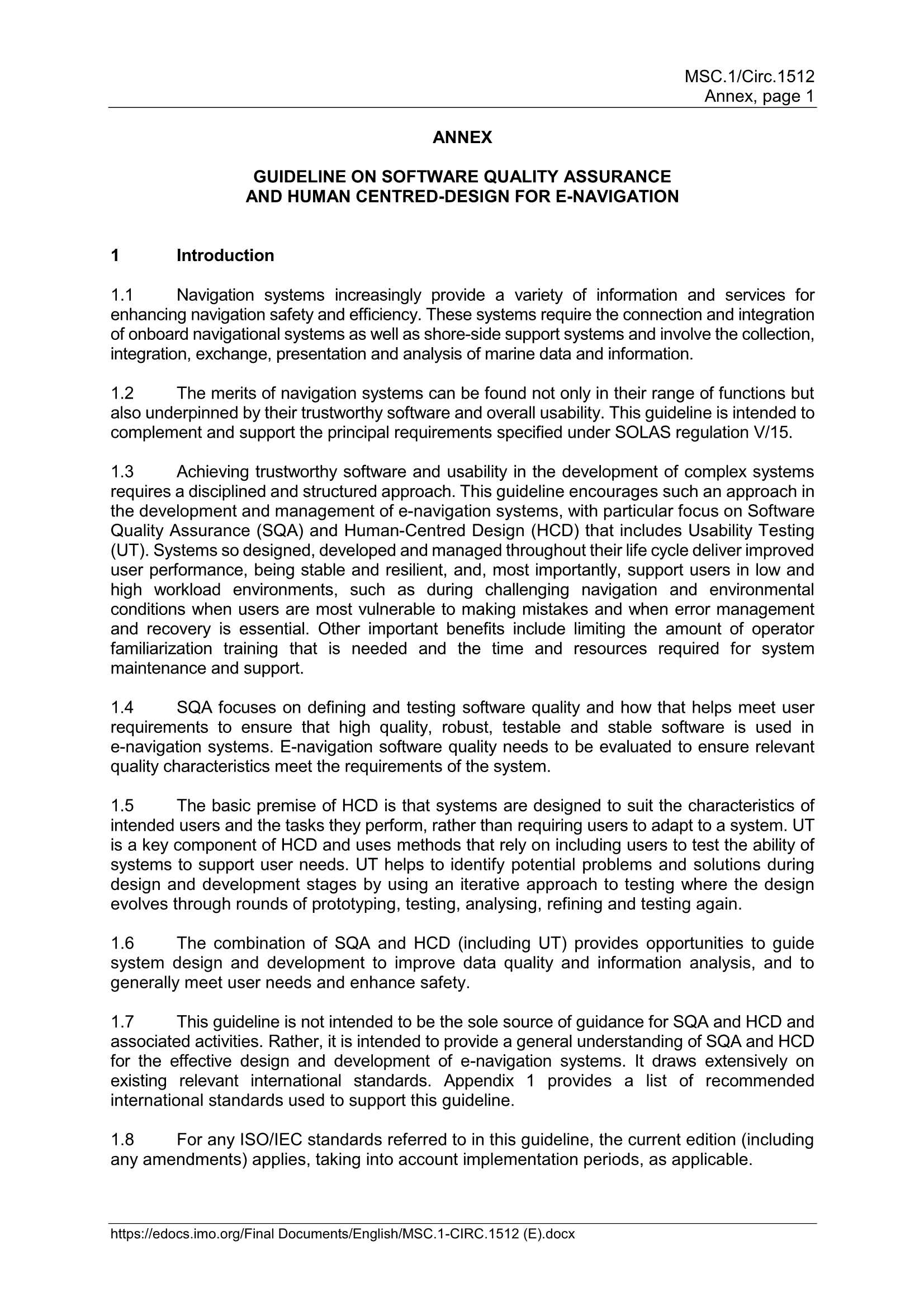 MSC.1-Circ.1512 - Guideline On Software Quality Assurance And Human-Centred Design For E-Navigation (Secretariat)_2.Png