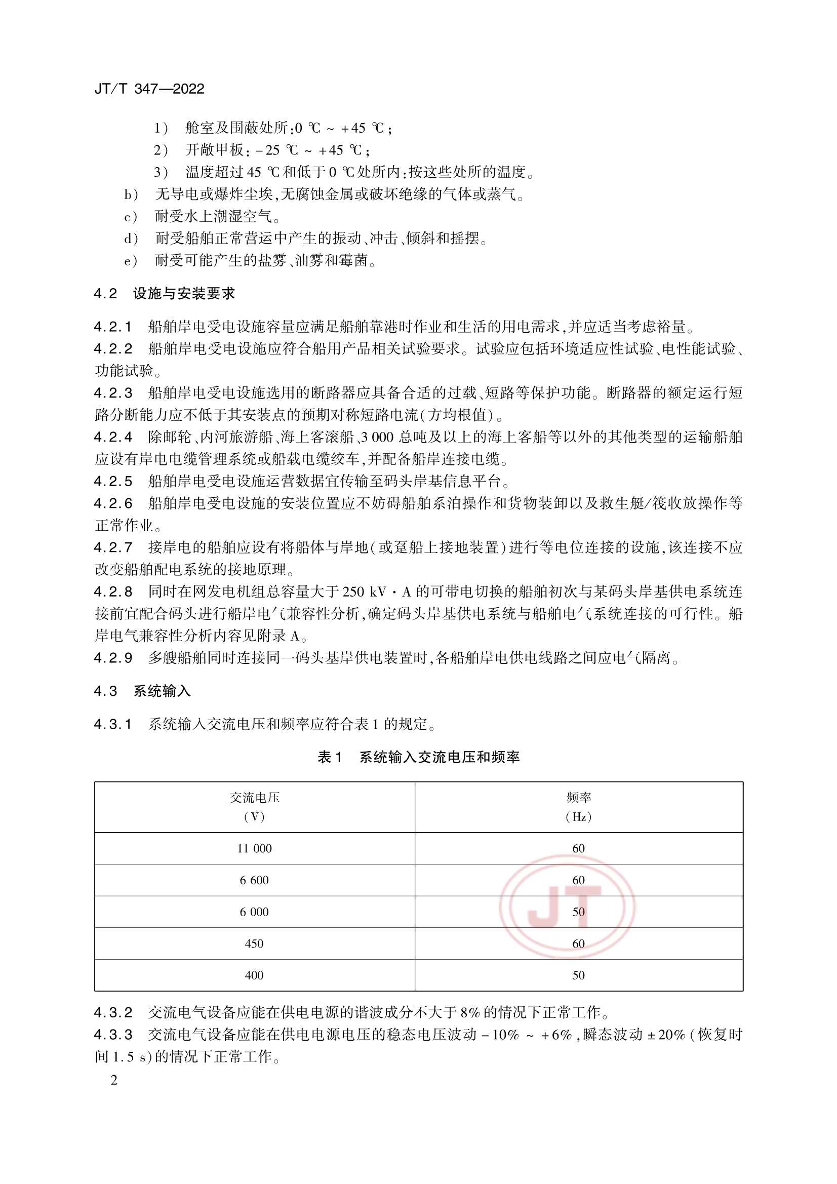 JTT 347-2022 钢质船舶岸电受电设施技术要求_5.Png