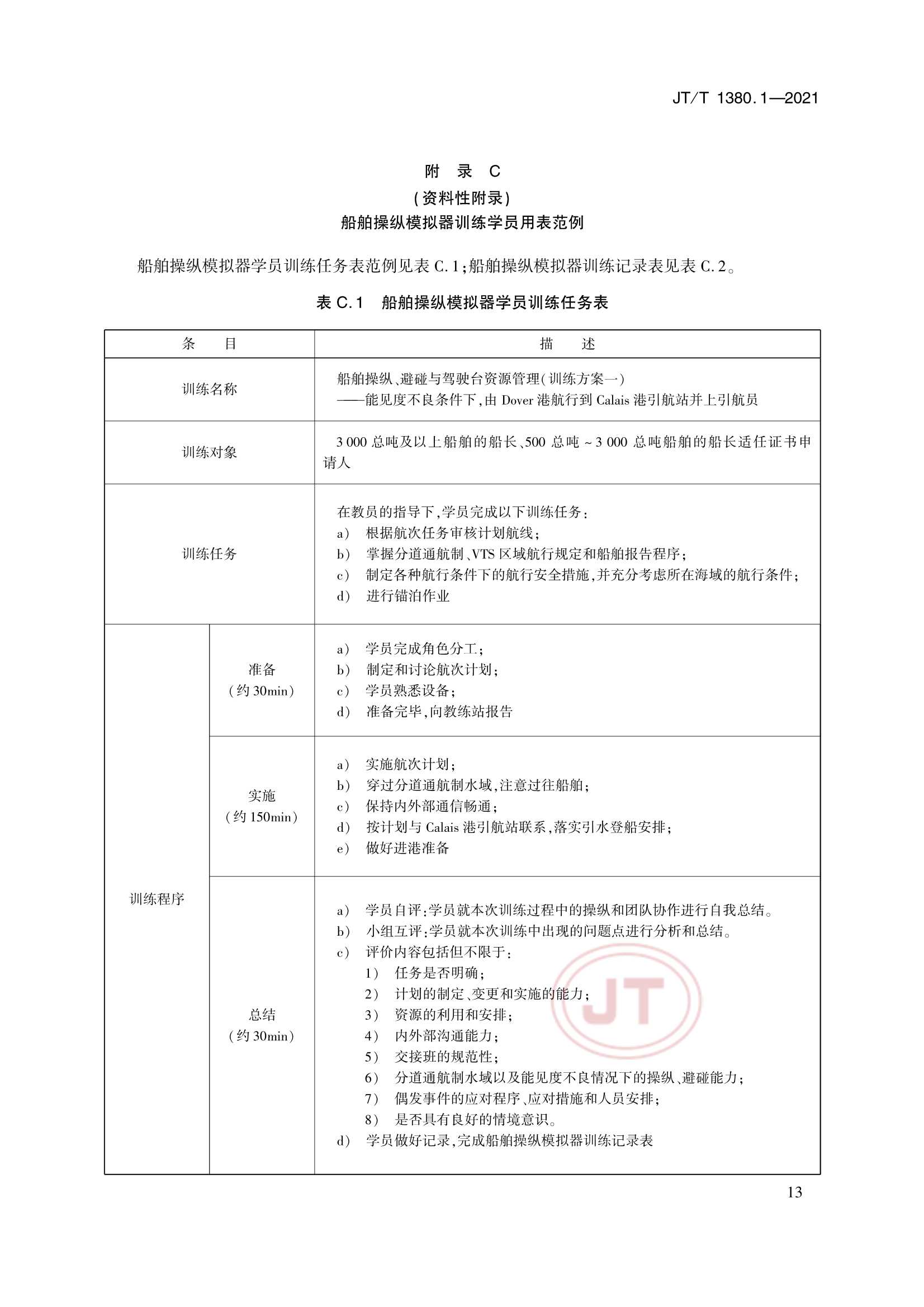 JTT 1380.1-2021 海船船员培训模拟器训练要求 第1部分：船舶操纵模拟器_16.Png