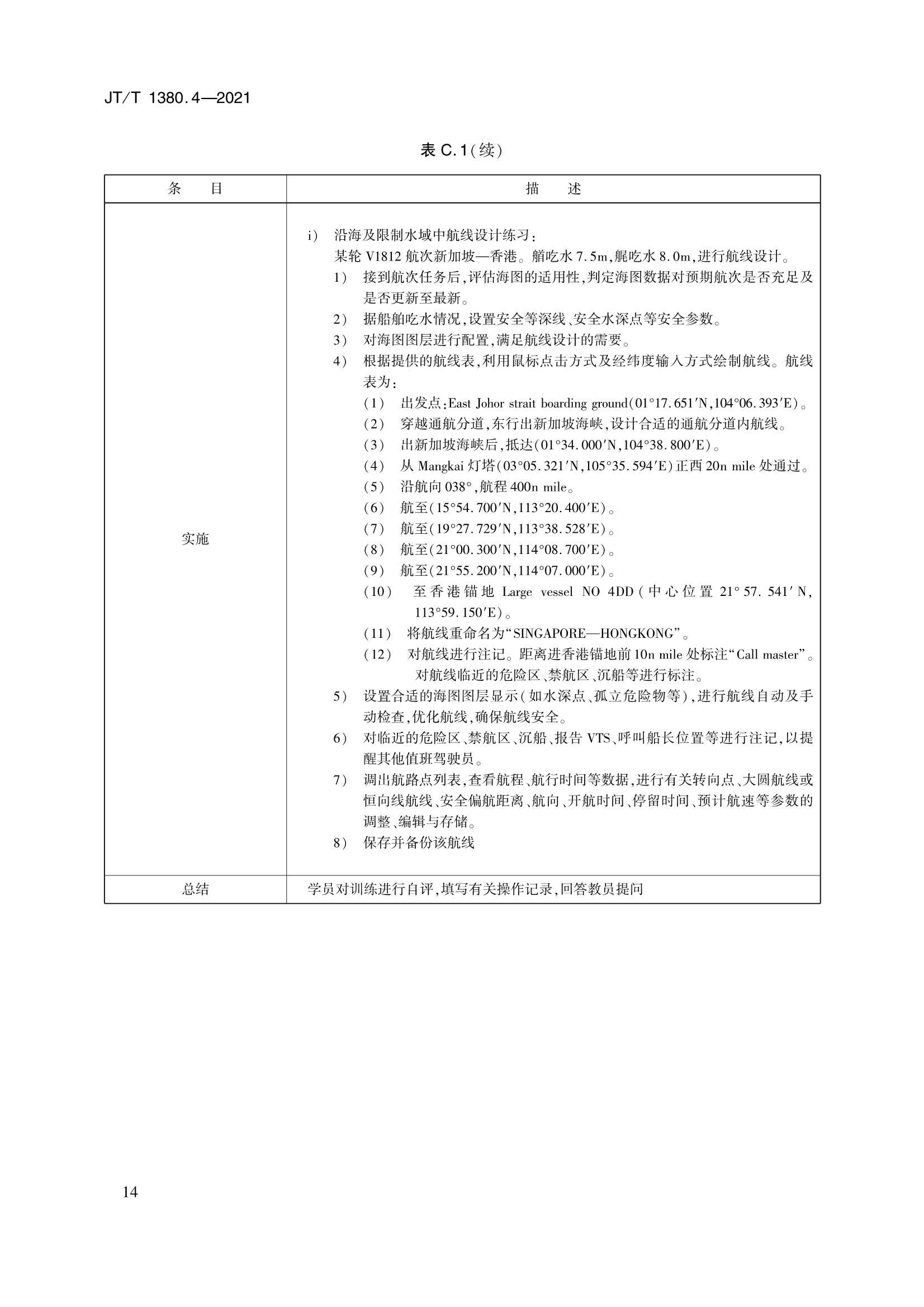 JTT 1380.4-2021 海船船员培训模拟器训练要求 第4部分：电子海图显示与信息系统模拟器_17.Png