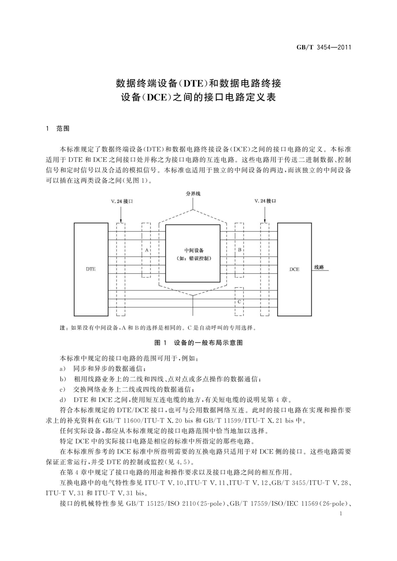 GBT 3454-2011 数据终端设备（DTE）和数据电路终接设备（DCE）之间的接口电路定义表_5.Png