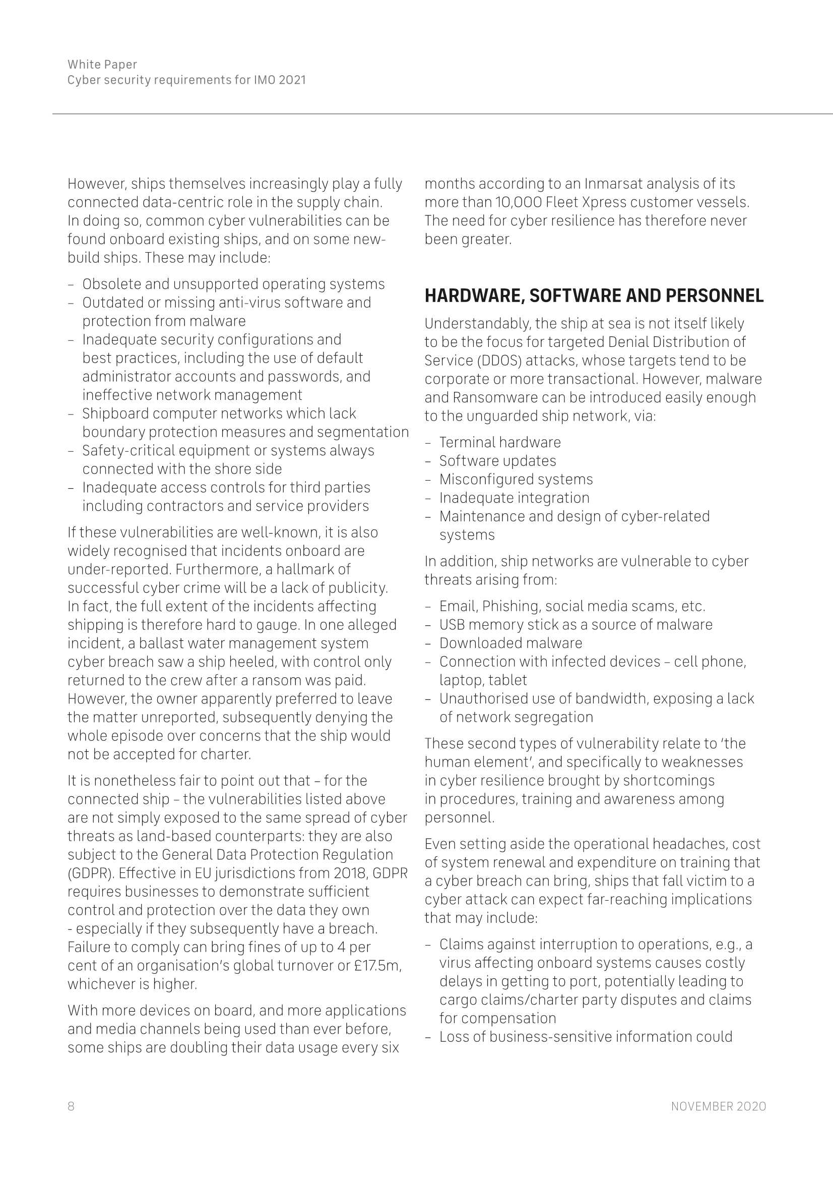 Cyber Security Requirements for IMO 2021 (White Paper) IMO 2021 网络安全要求(_8.Png