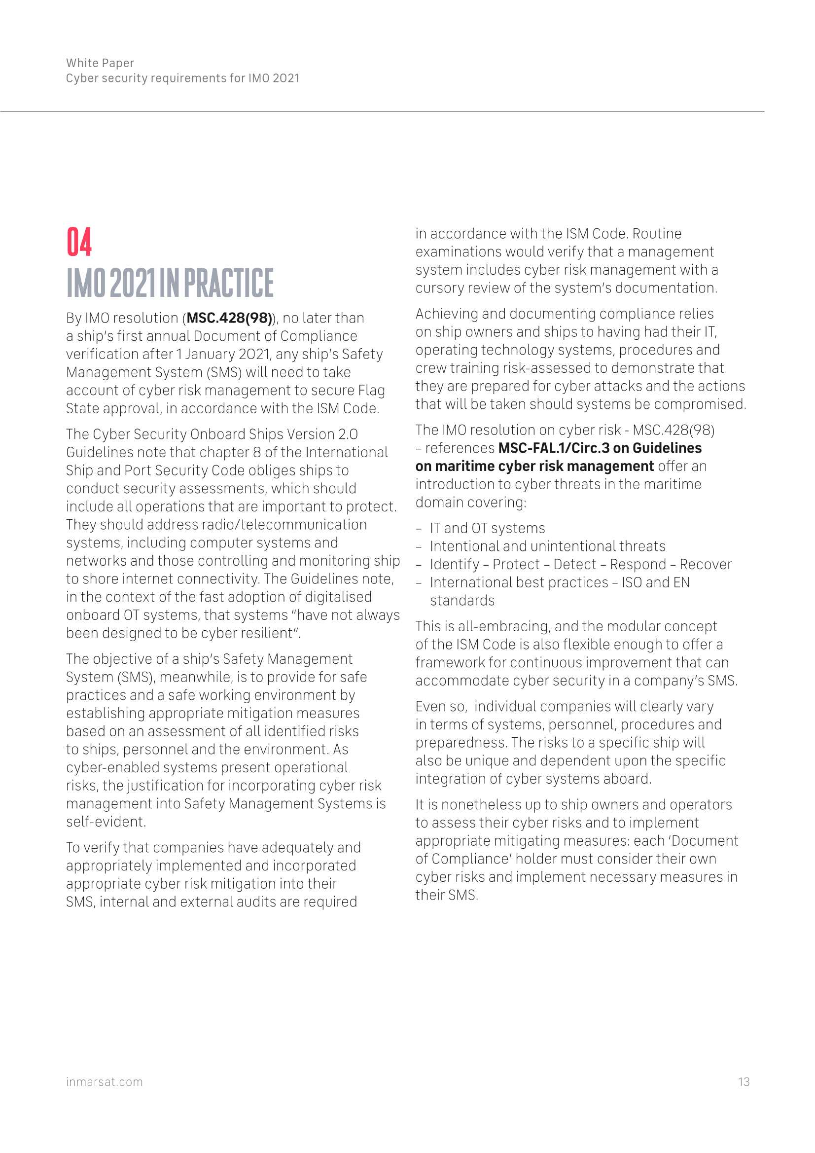 Cyber Security Requirements for IMO 2021 (White Paper) IMO 2021 网络安全要求(_13.Png