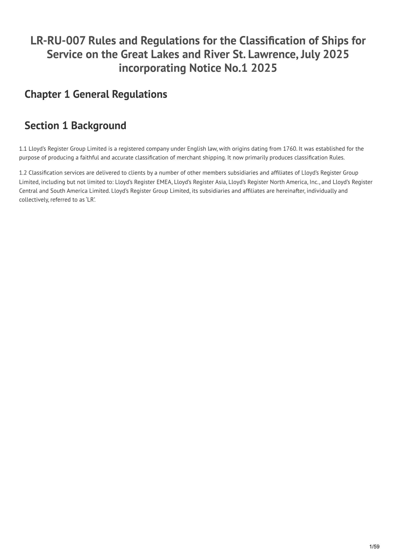 LR-RU-007 Rules and Regulations for the Classification of Ships for Service on the Great Lakes and River St. Lawrence (07-2025) (Incorporating Notice No.1 2025)  五大湖和圣劳伦斯河船舶的入级条_1.Png