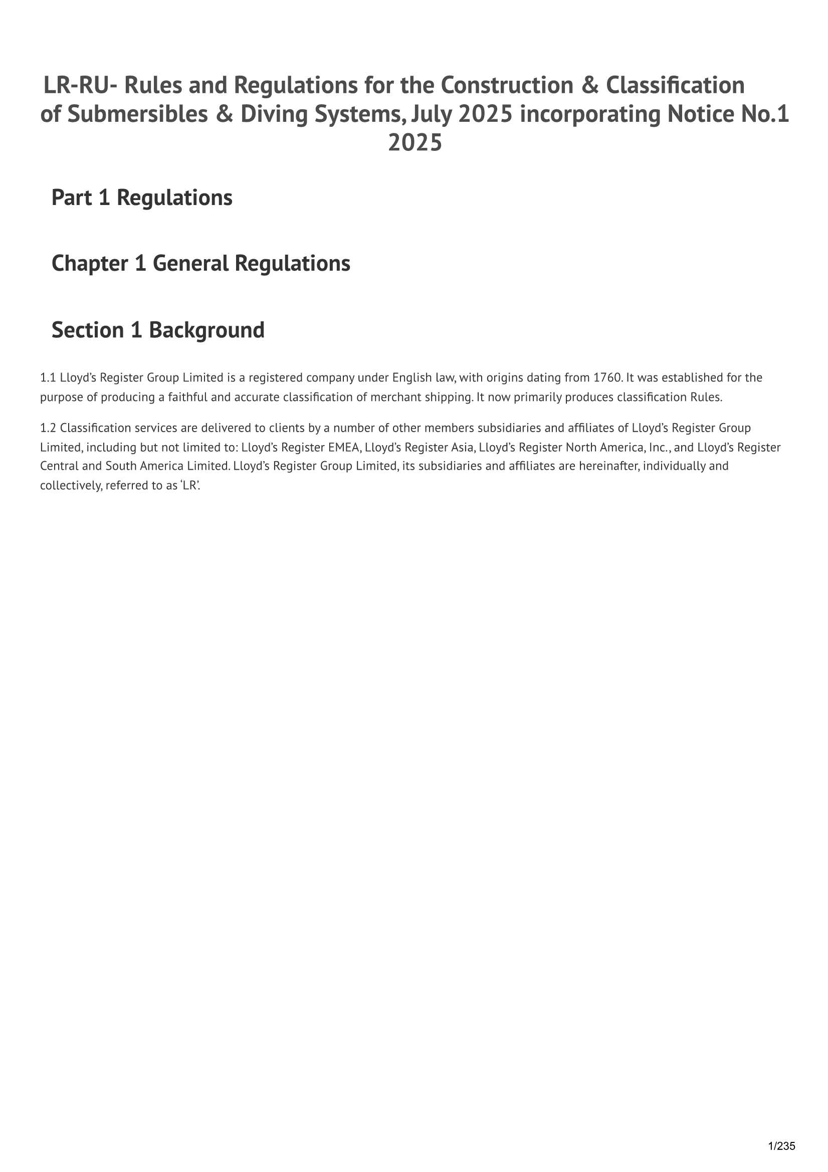 LR-RU-013 Rules and Regulations for the Construction & Classification of Submersibles & Diving Systems (July 2025) (Incorporating Notice No.1 2025)  潜水器和潜水系统建造和入级的条_1.Png