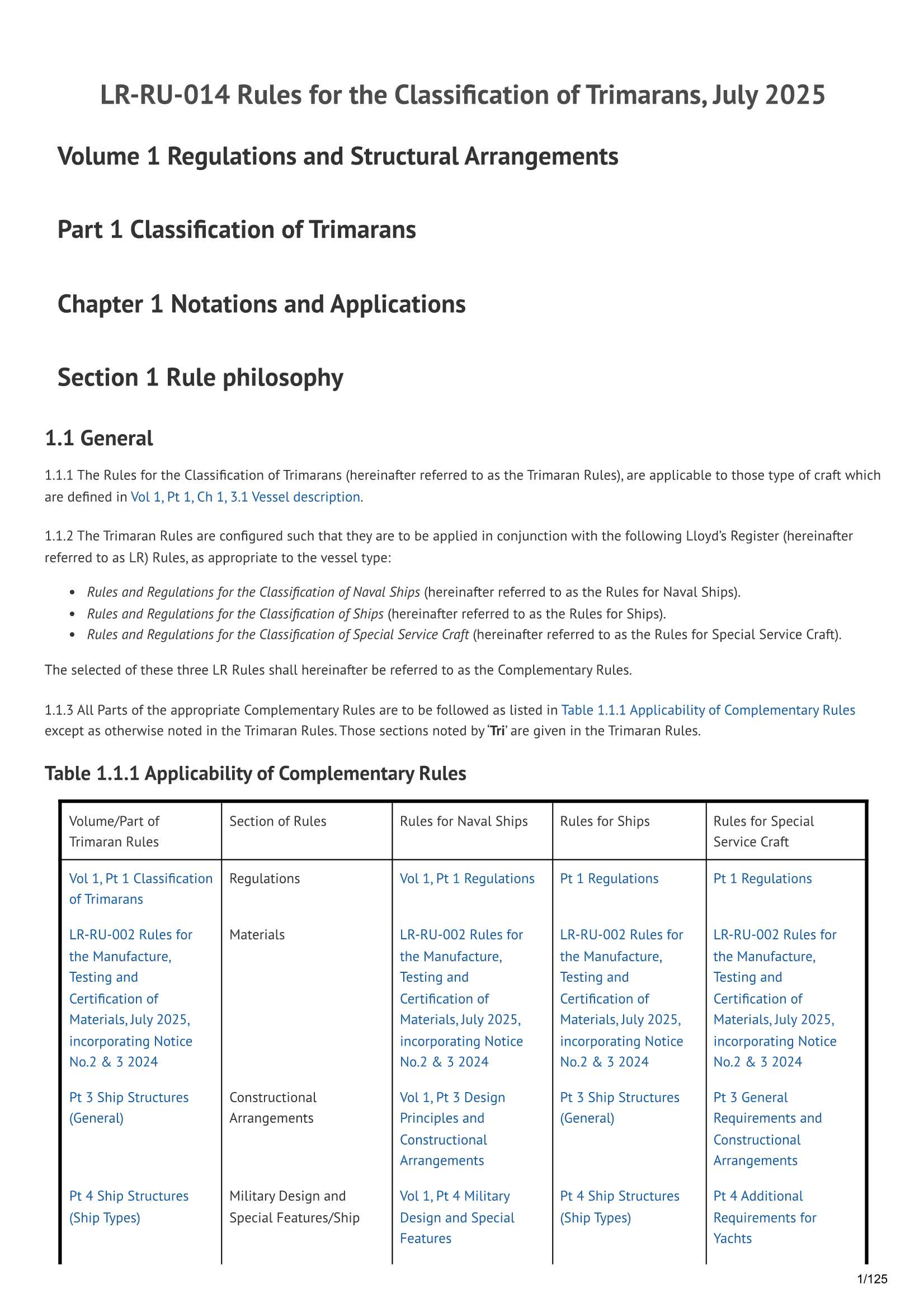 LR-RU-014 Rules for the Classification of Trimarans (July 2025)  三体船舶的_1.Png