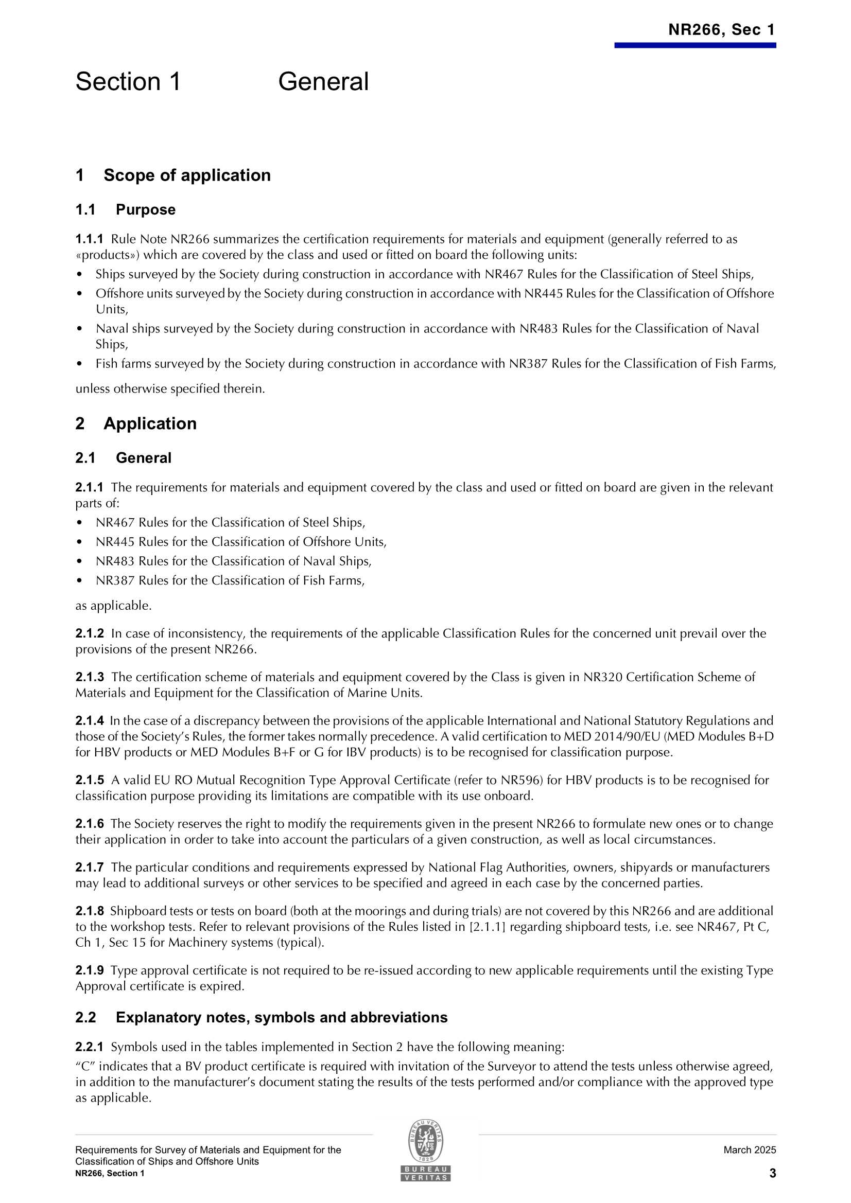 NR266 Requirements for Survey of Materials and Equipment for the Classification of Ships and Offshore Units (03-2025) 船舶和海上装置材料和设备的_5.Png