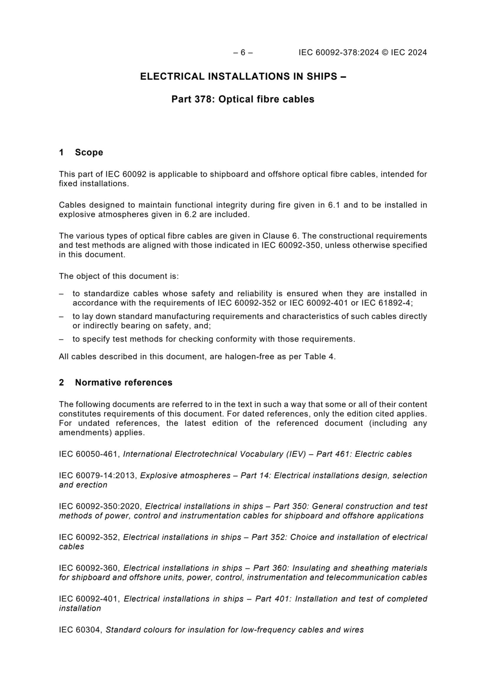 IEC 60092-378 (2024) Electrical Installations in Ships - Part 378 Optical Fiber Cables 船舶电气设备 - 第378部分光纤电缆_8.Png
